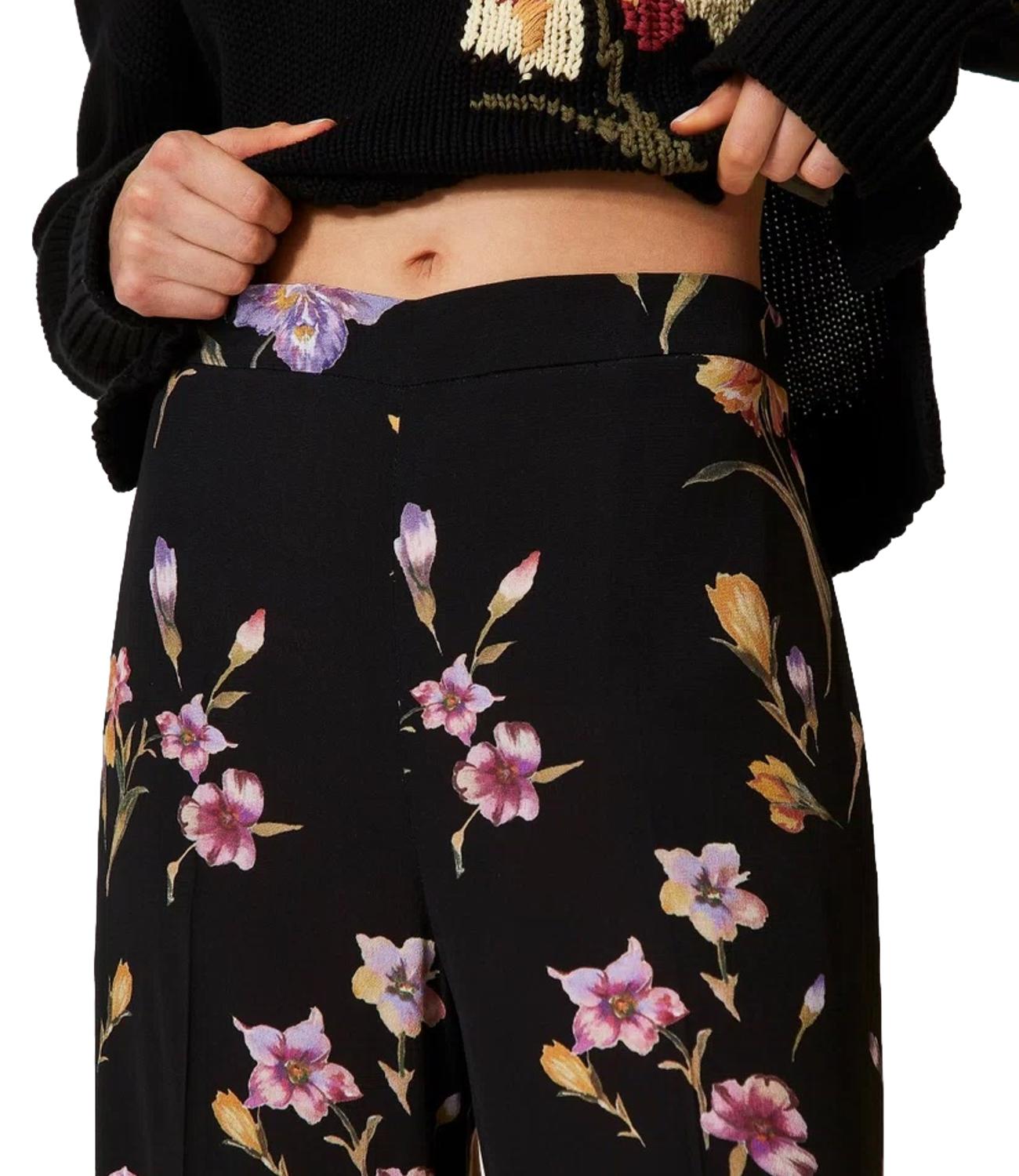 Twinset Pantaloni Multicolor Neri Donna