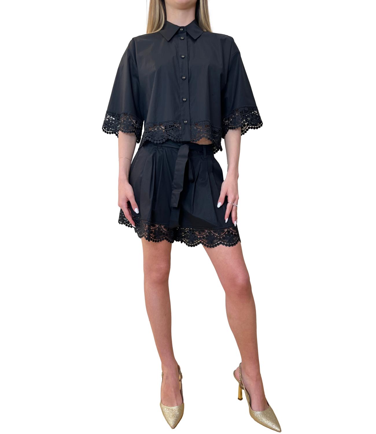 Twinset camicia nera donna