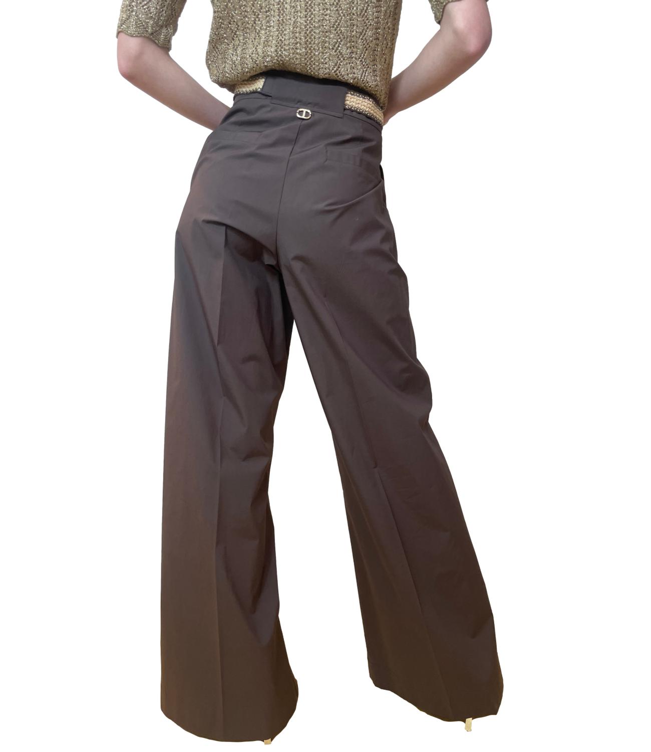 Twinset pantalone caffè donna