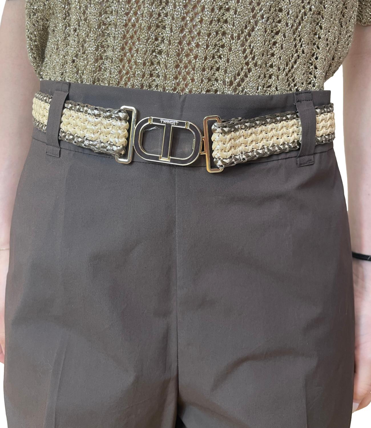Twinset pantalone caffè donna