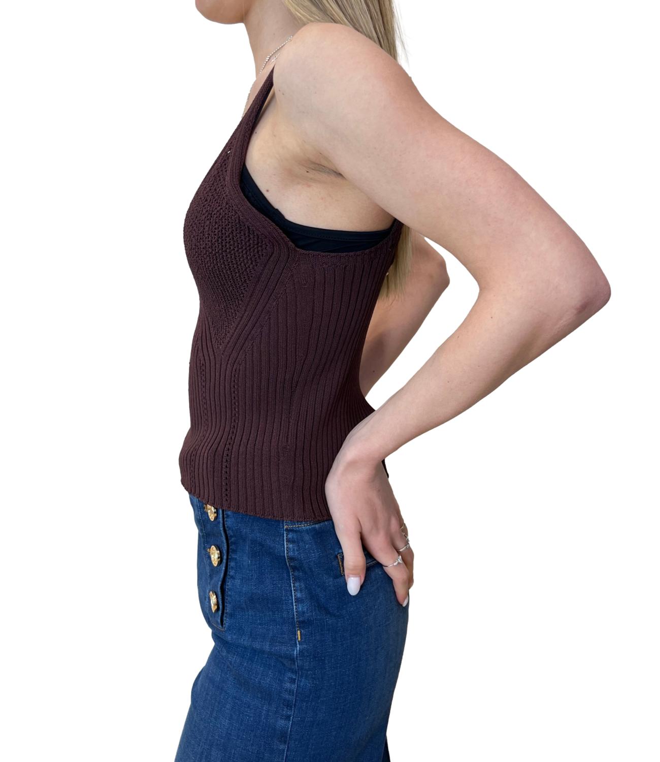 Twinset Canotta Cioccolato Donna