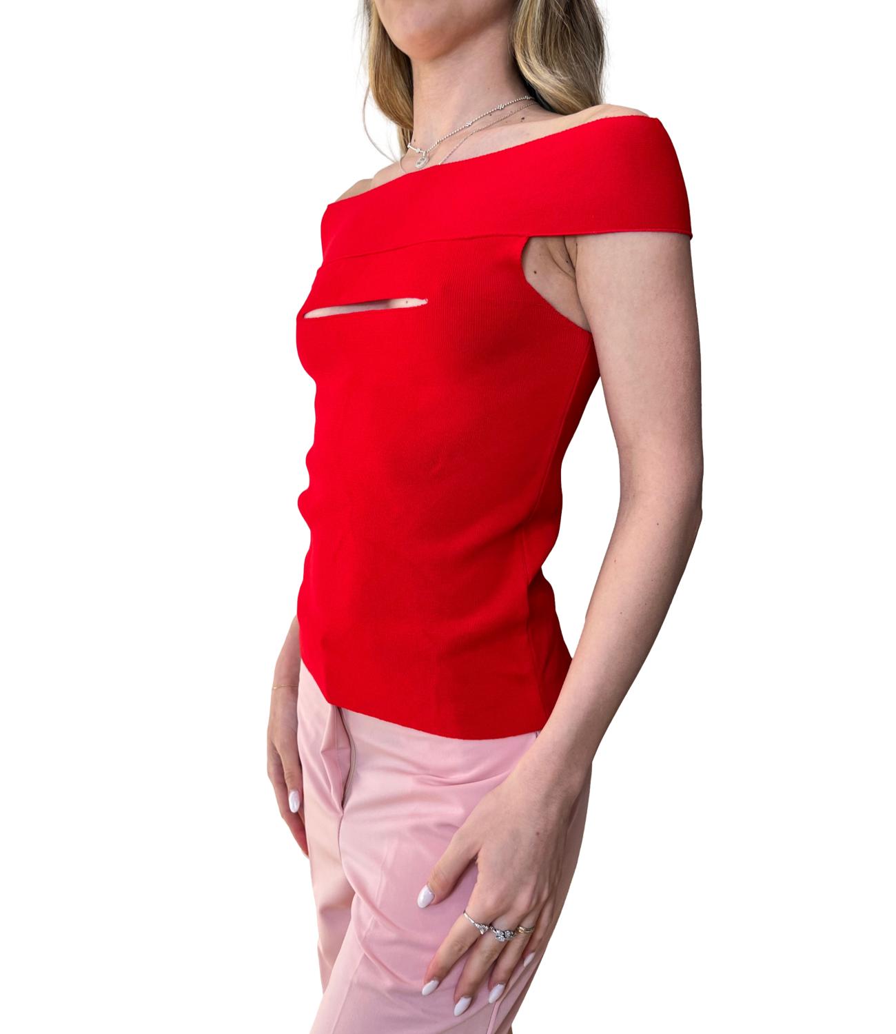 Vicolo T-shirt Cut Out Rossa Donna