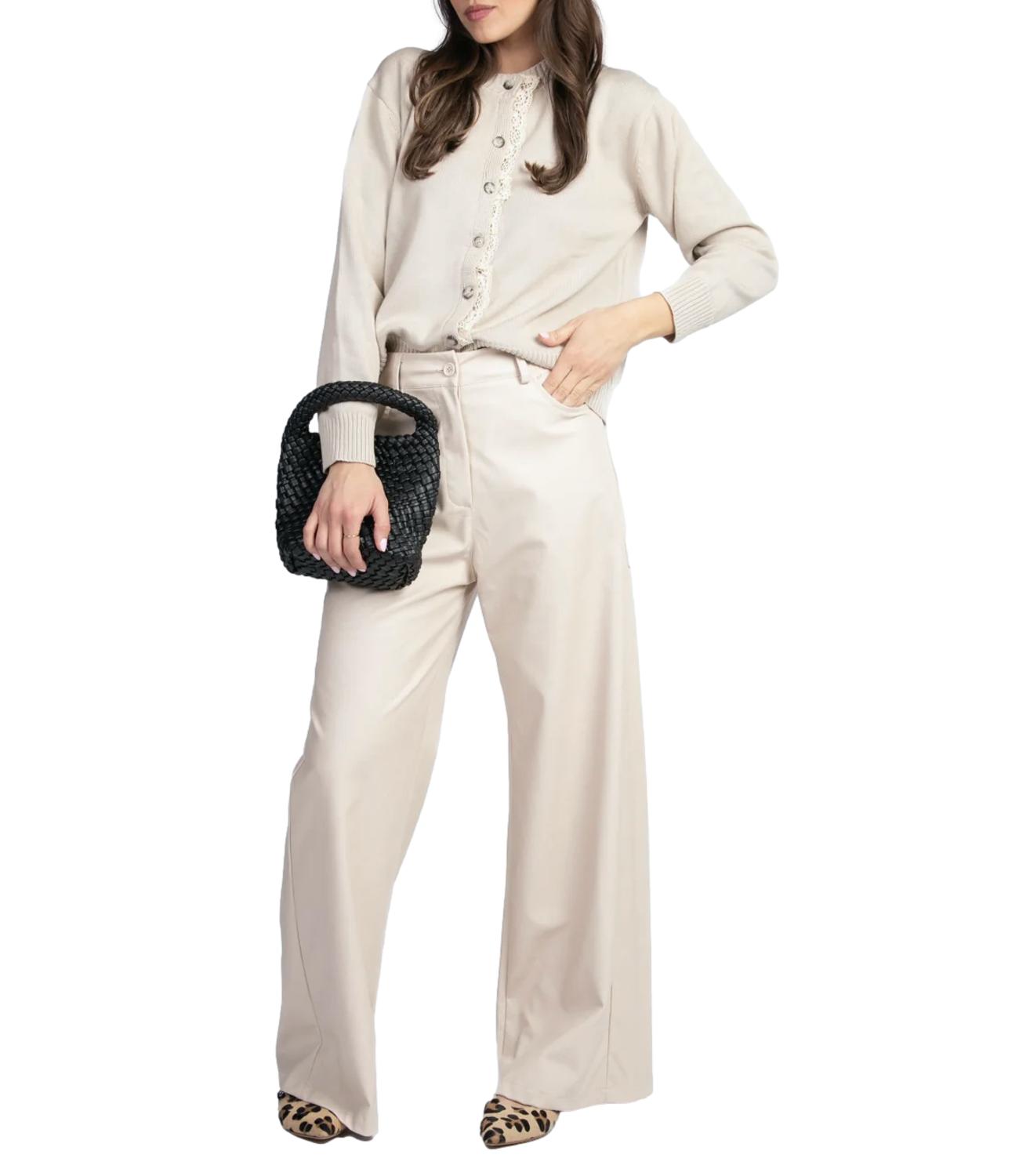 Vicolo cardigan panna donna
