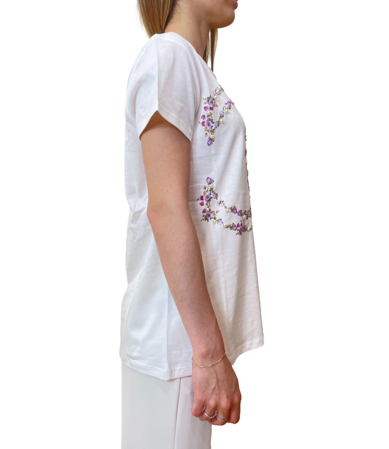 Vicolo t-shirt bianco/viola donna
