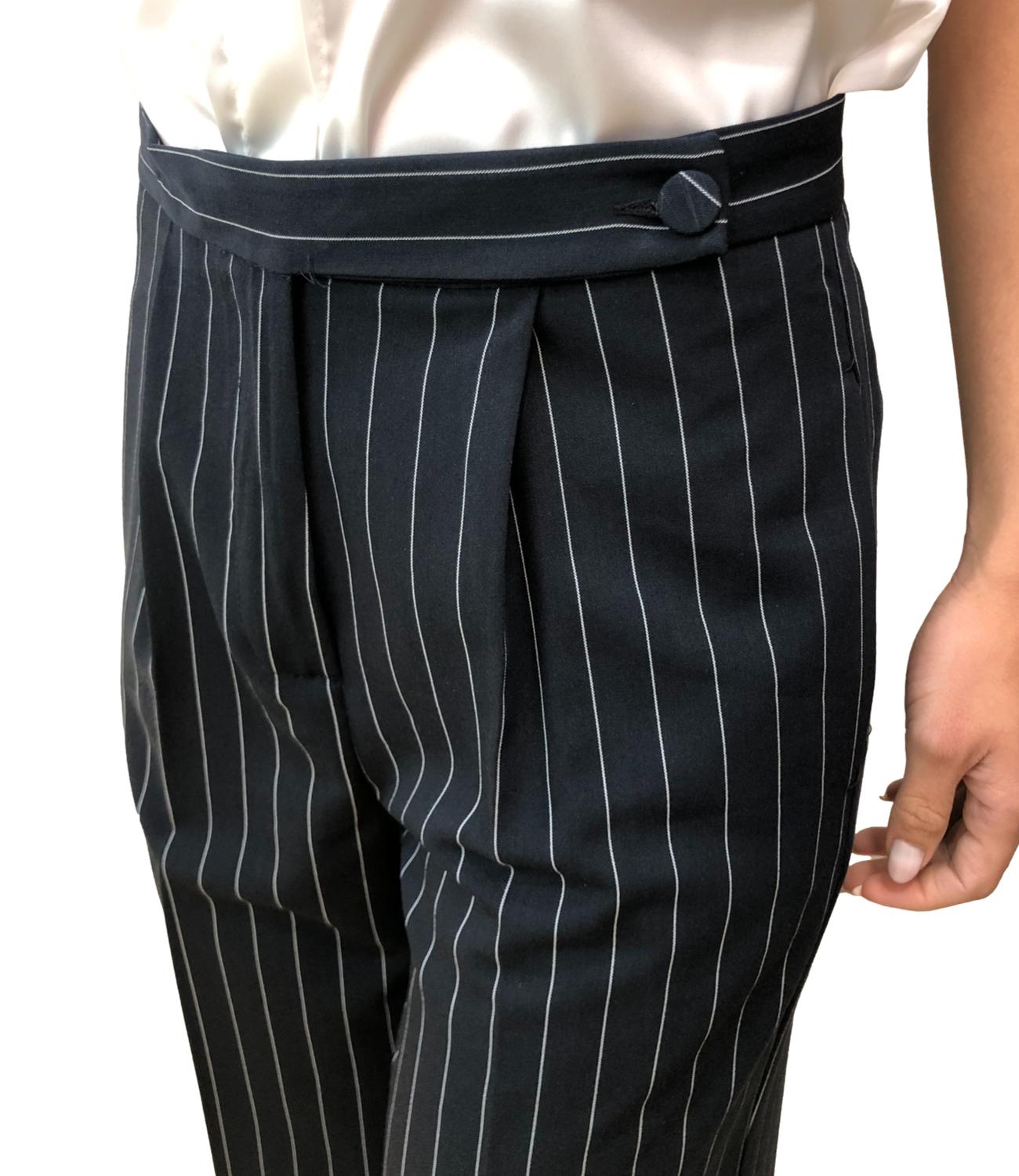 Vicolo Pantalone Blu Gessato Donna