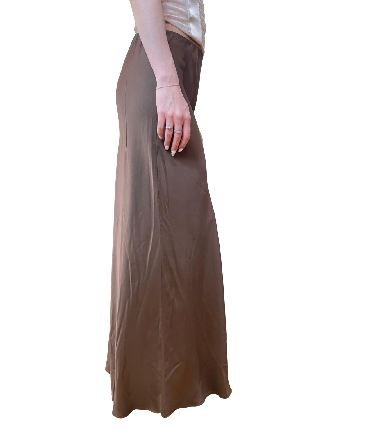 Vicolo gonna satin marrone donna