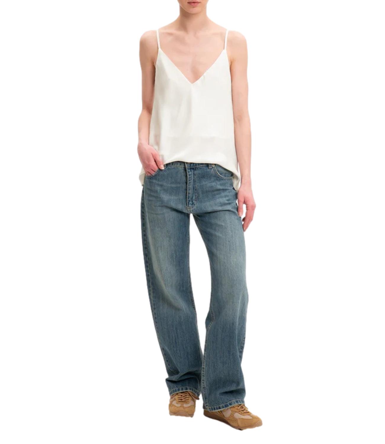 Vicolo canotta satin bianco donna