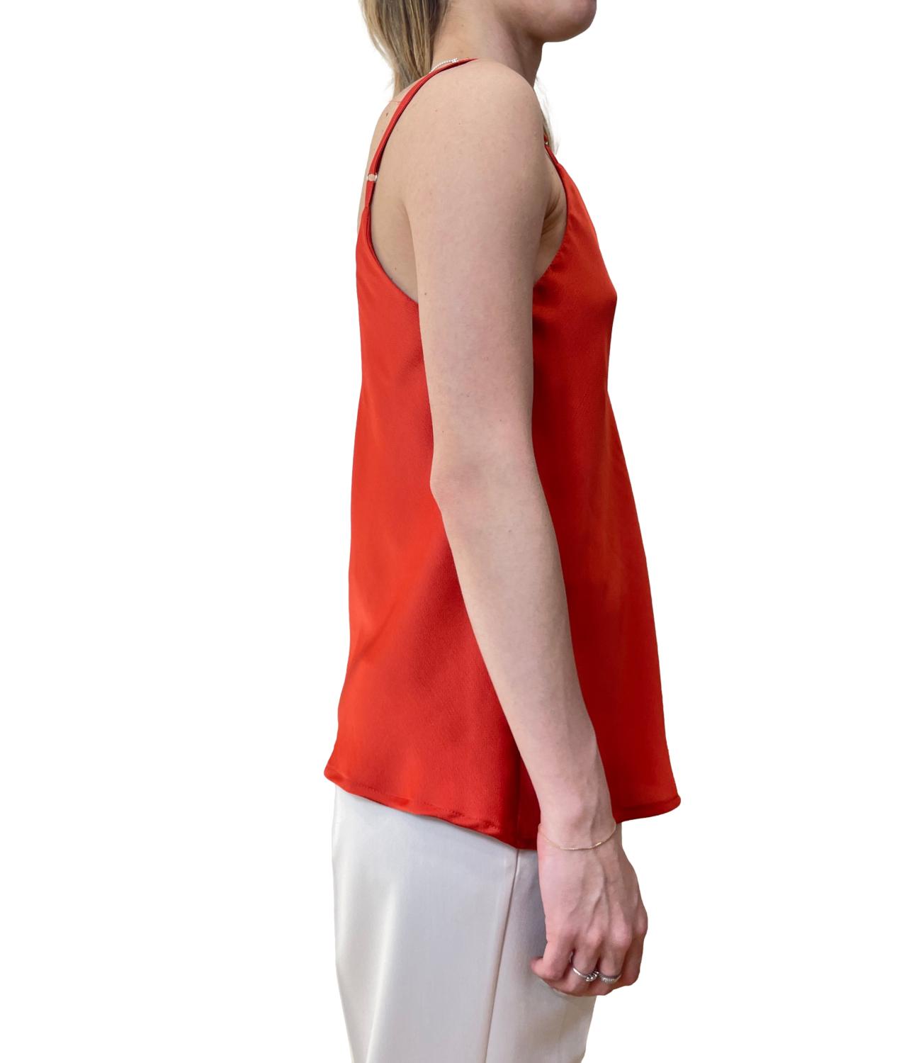Vicolo canotta satin arancio donna