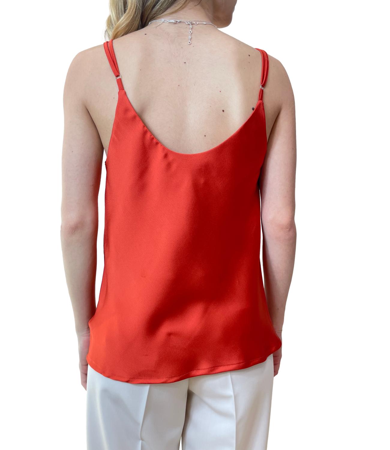 Vicolo canotta satin arancio donna