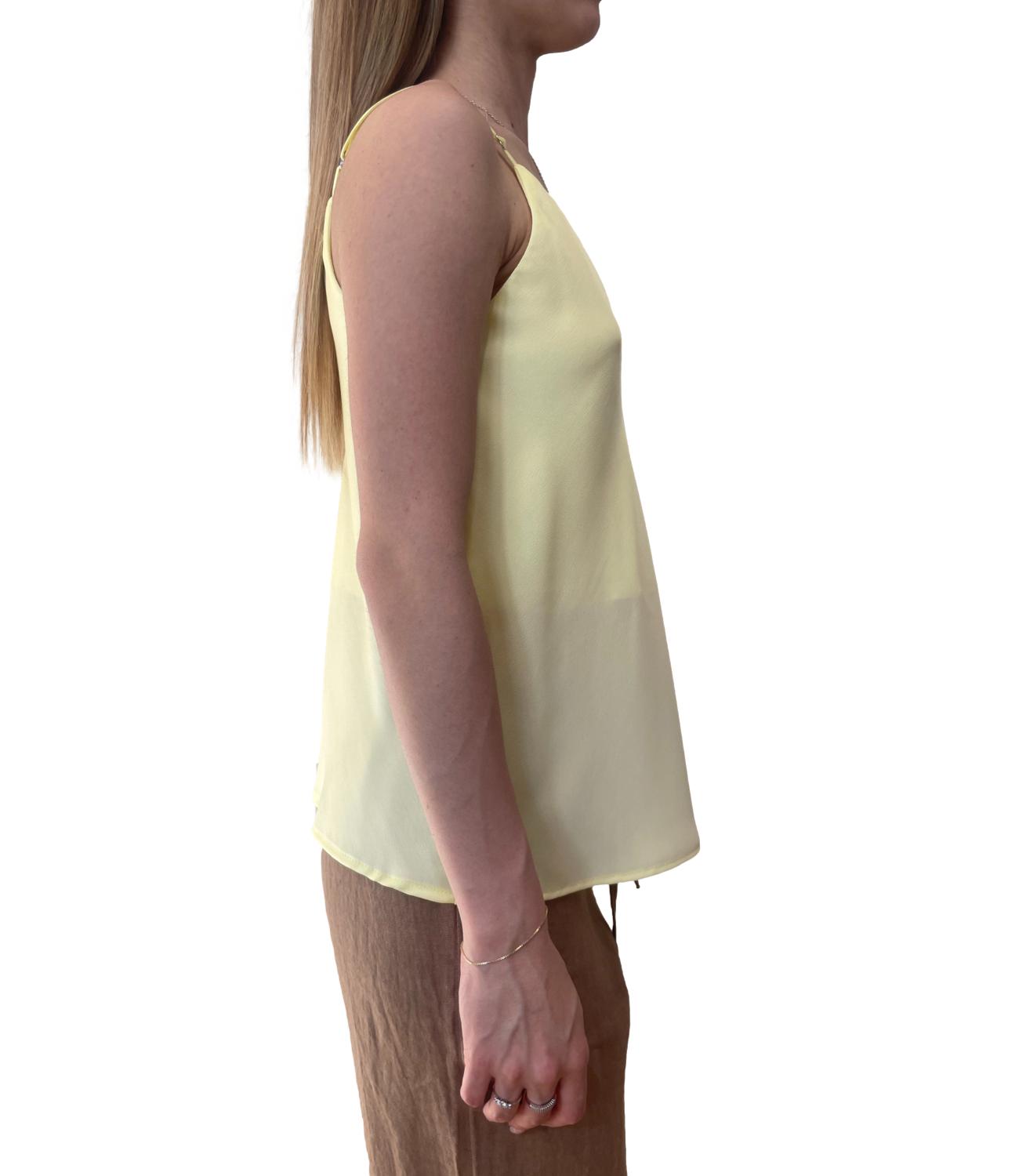 Vicolo canotta in satin gialla donna