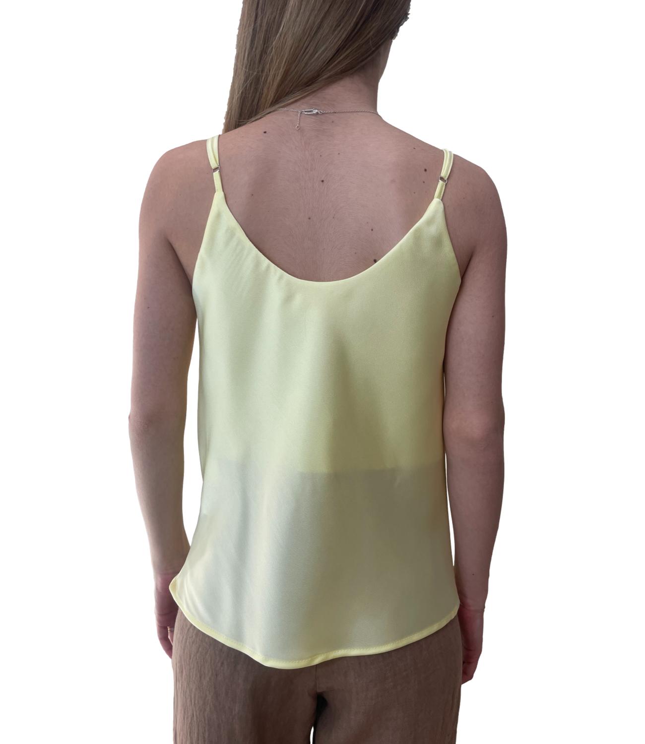Vicolo canotta in satin gialla donna