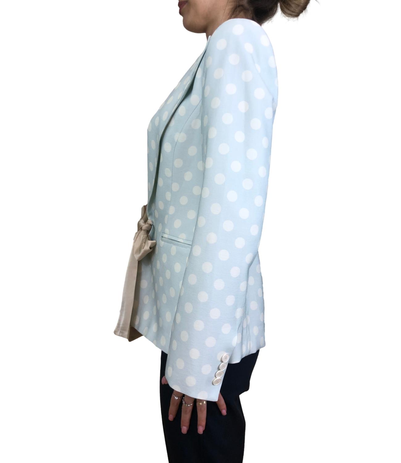Vicolo giacca a pois celeste/bianco donna