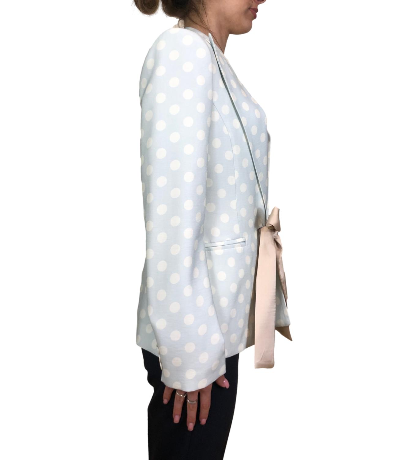 Vicolo giacca a pois celeste/bianco donna