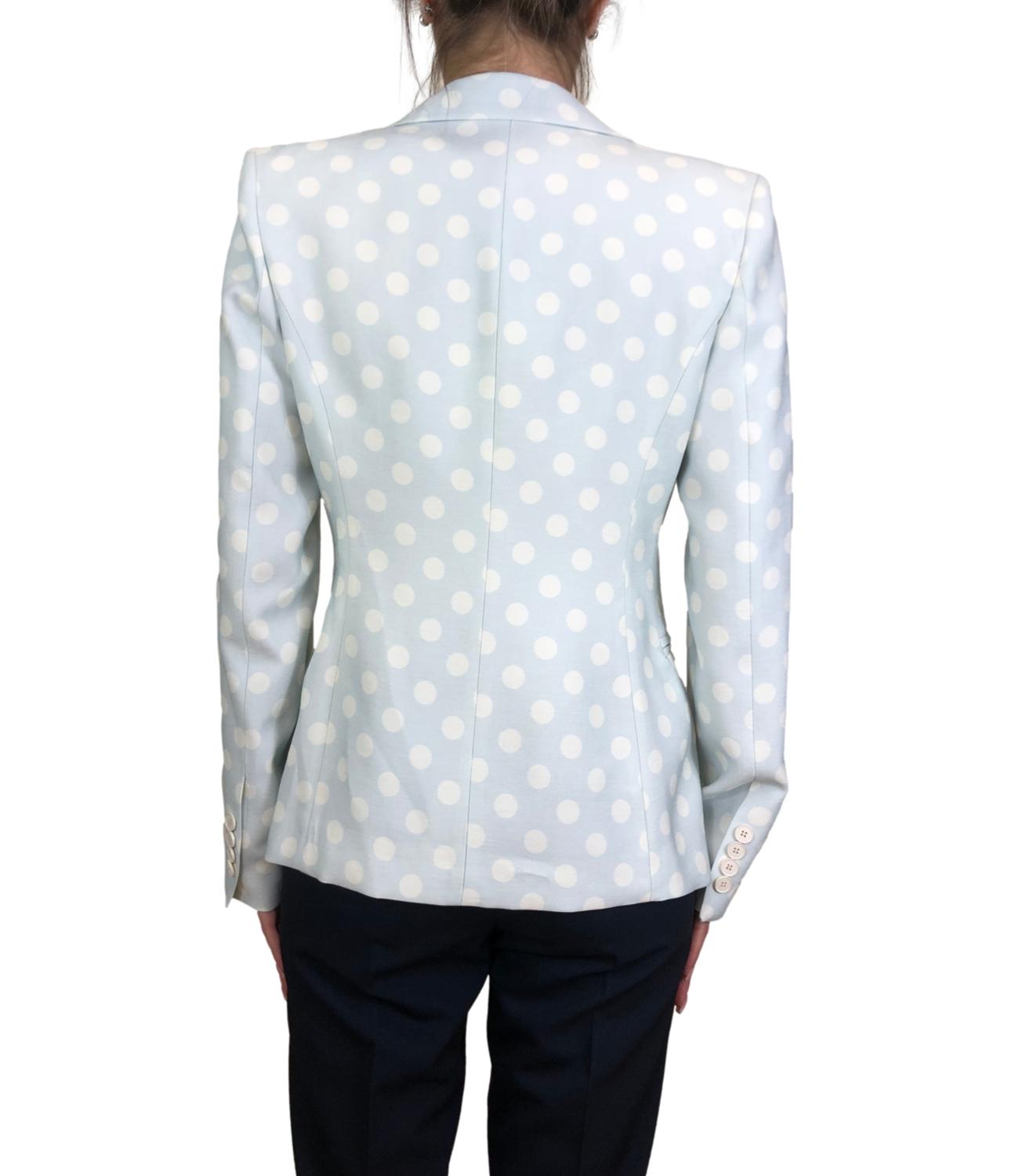 Vicolo giacca a pois celeste/bianco donna