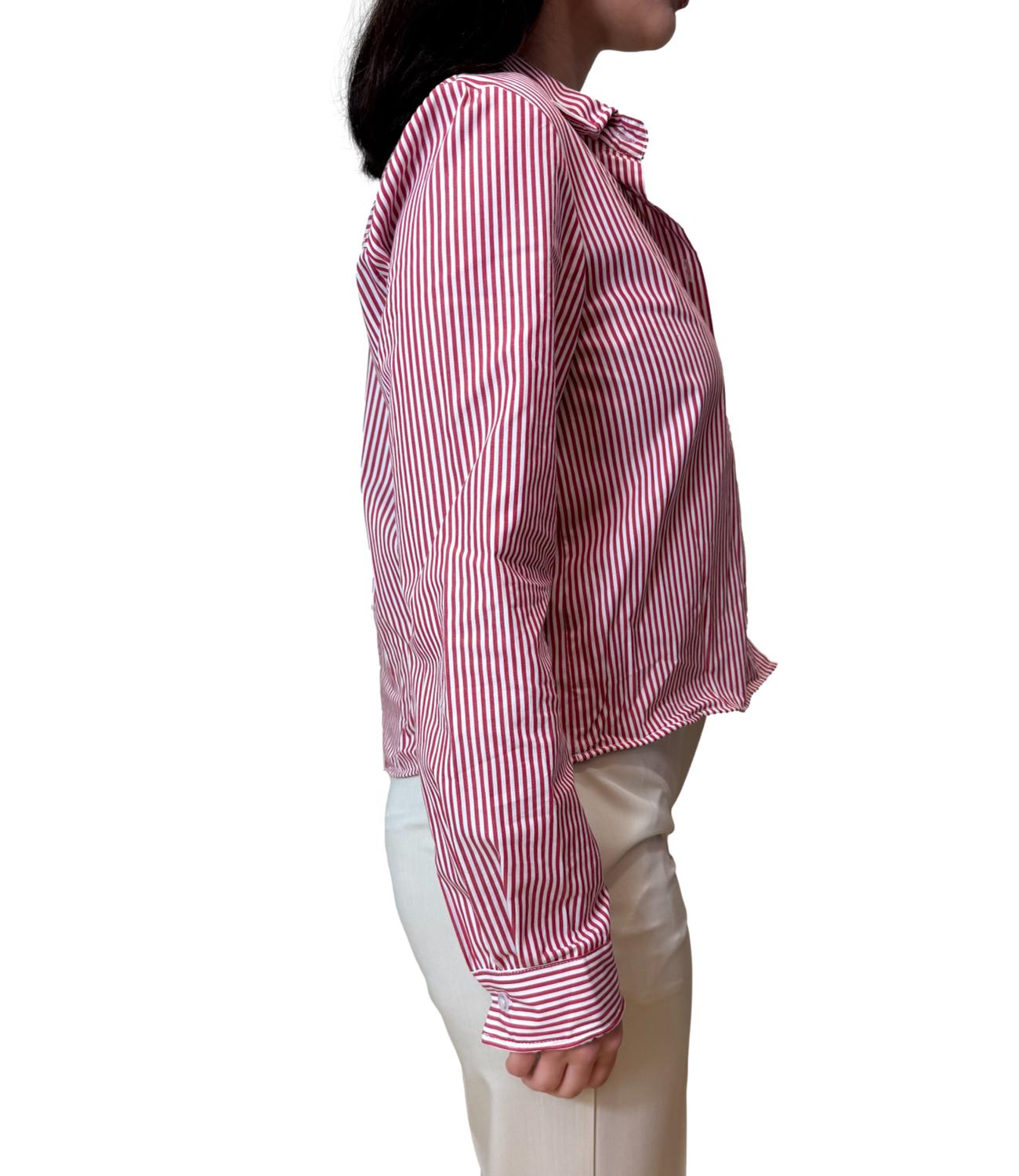 Vicolo camicia a righe rossa donna