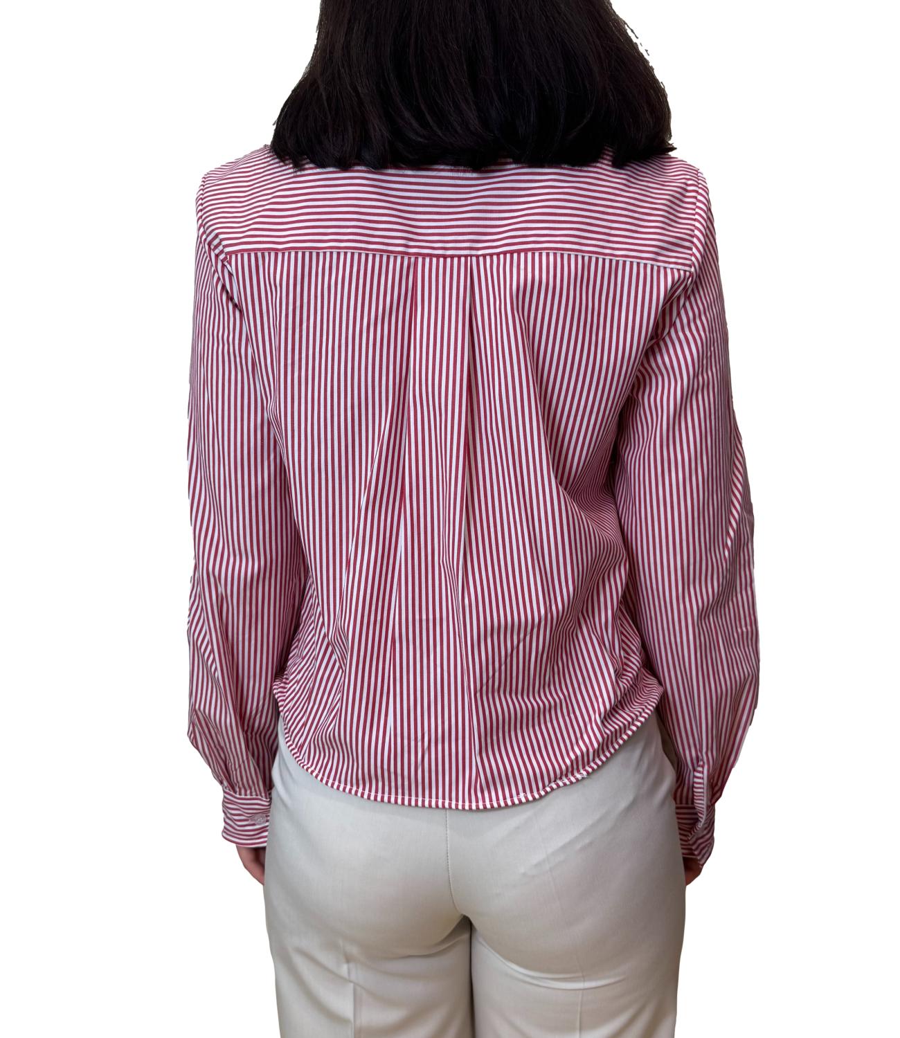 Vicolo camicia a righe rossa donna