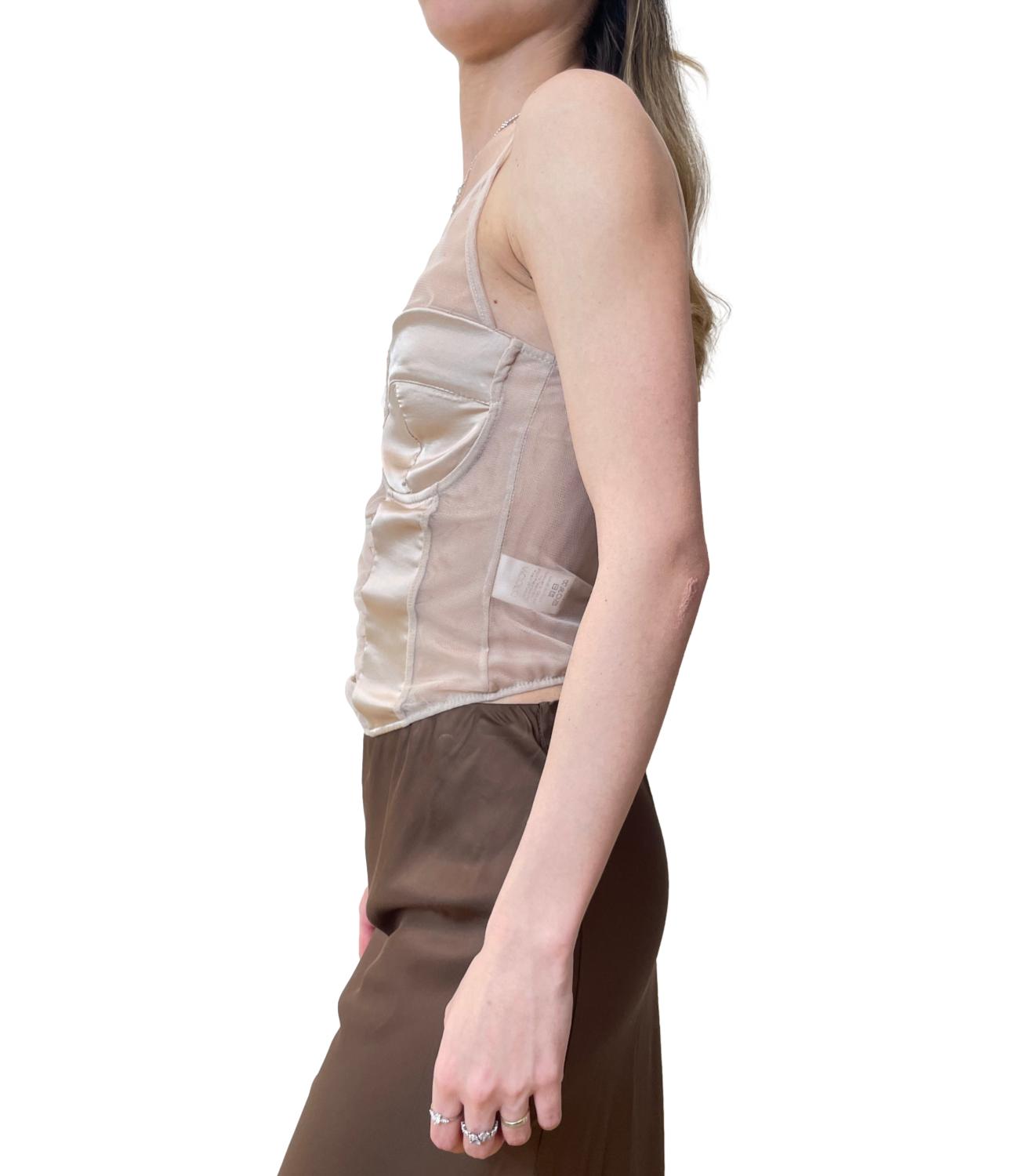 Vicolo top corsetto raso chamoagne donna