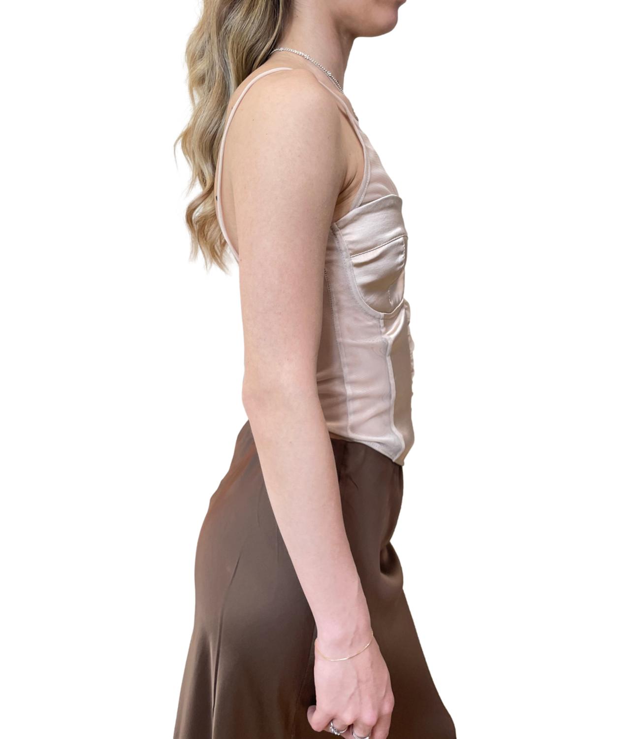 Vicolo top corsetto raso chamoagne donna