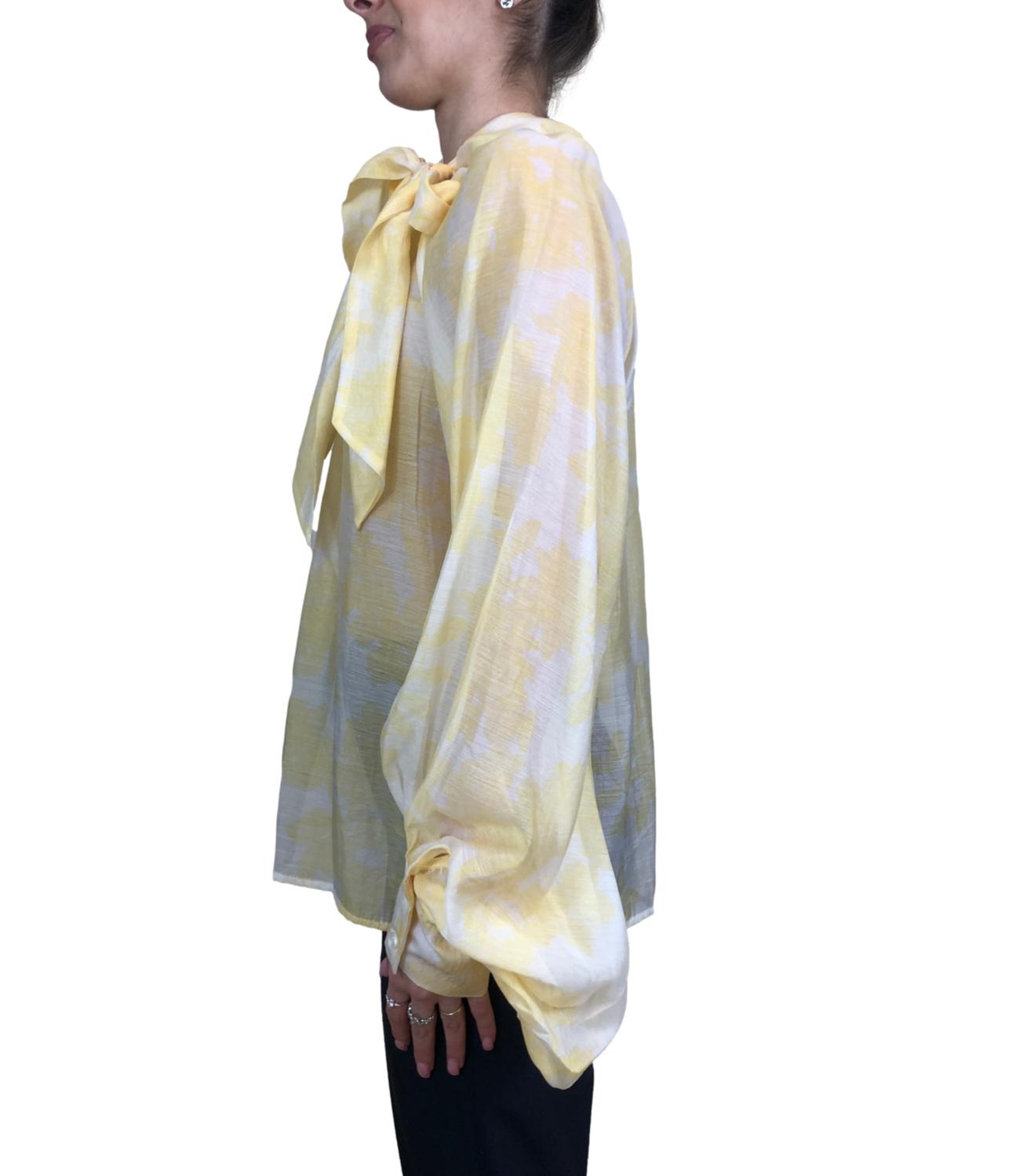Vicolo camicia fiori gialla donna