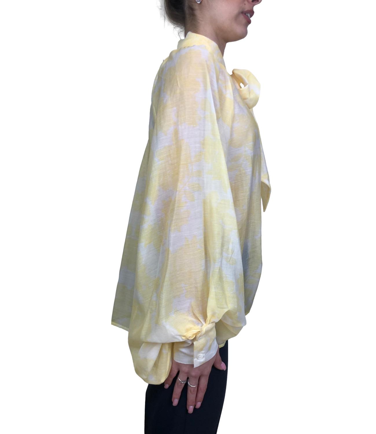 Vicolo camicia fiori gialla donna