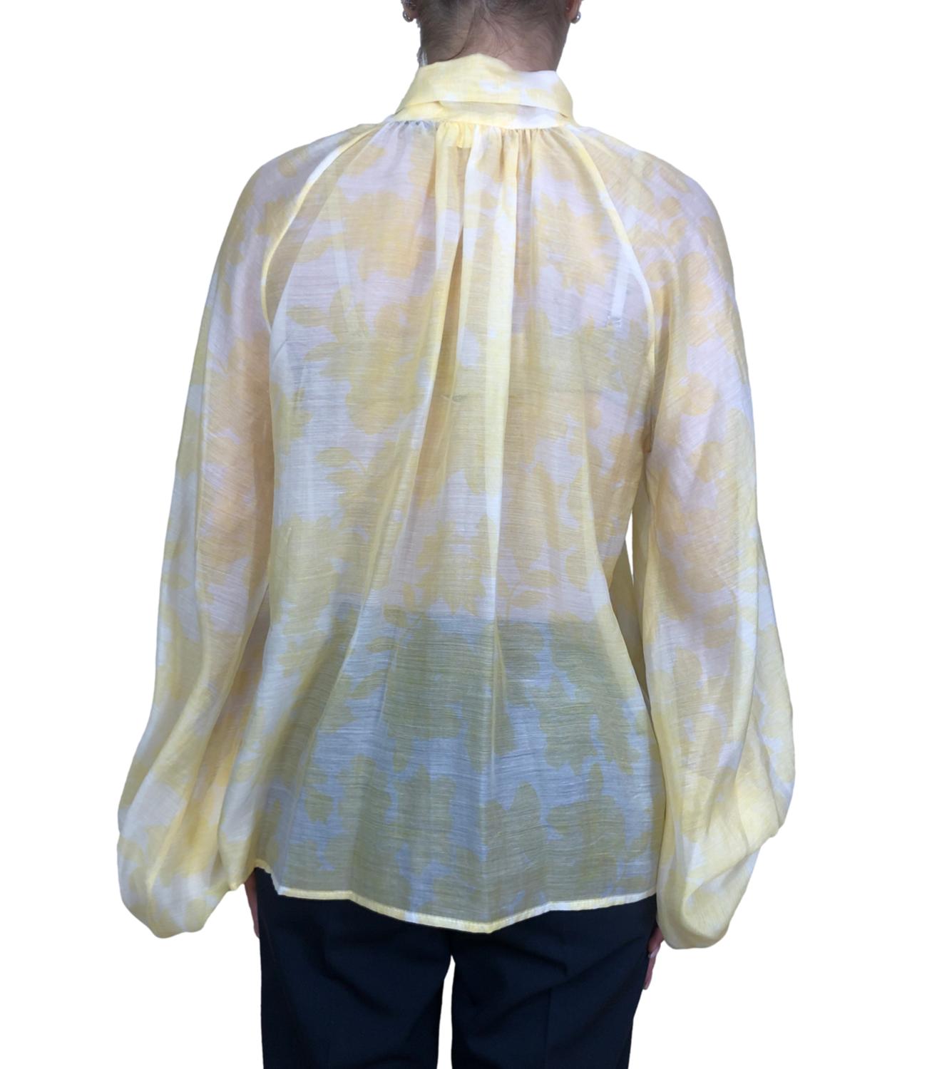 Vicolo camicia fiori gialla donna