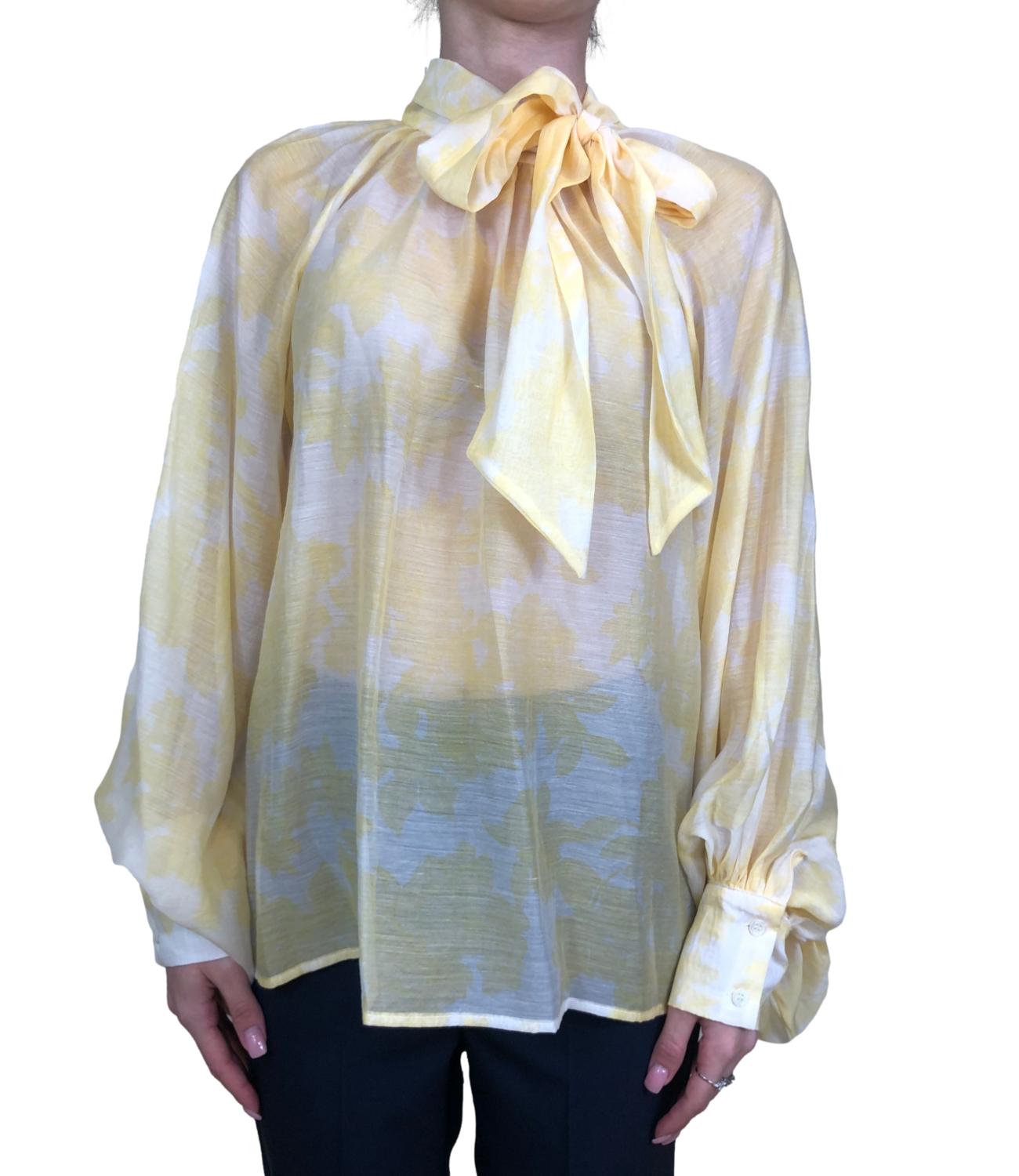 Vicolo camicia fiori gialla donna