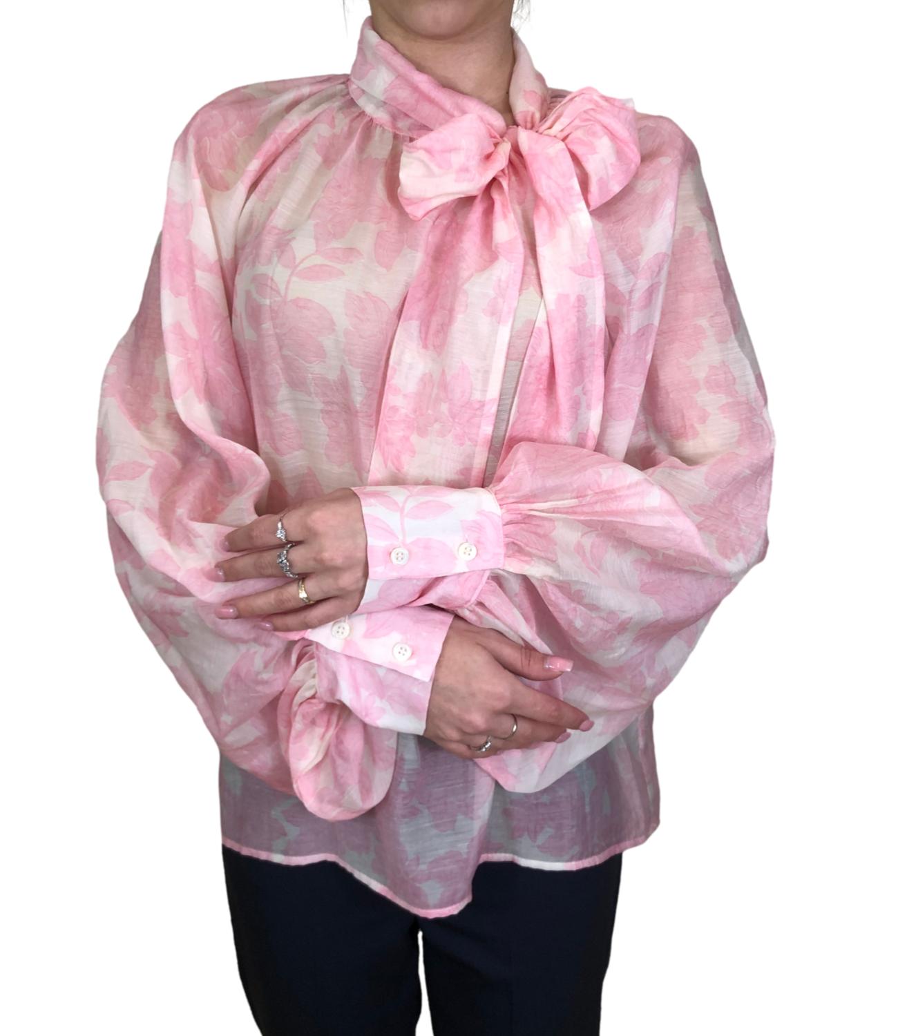 Vicolo camicia fiori rosa donna
