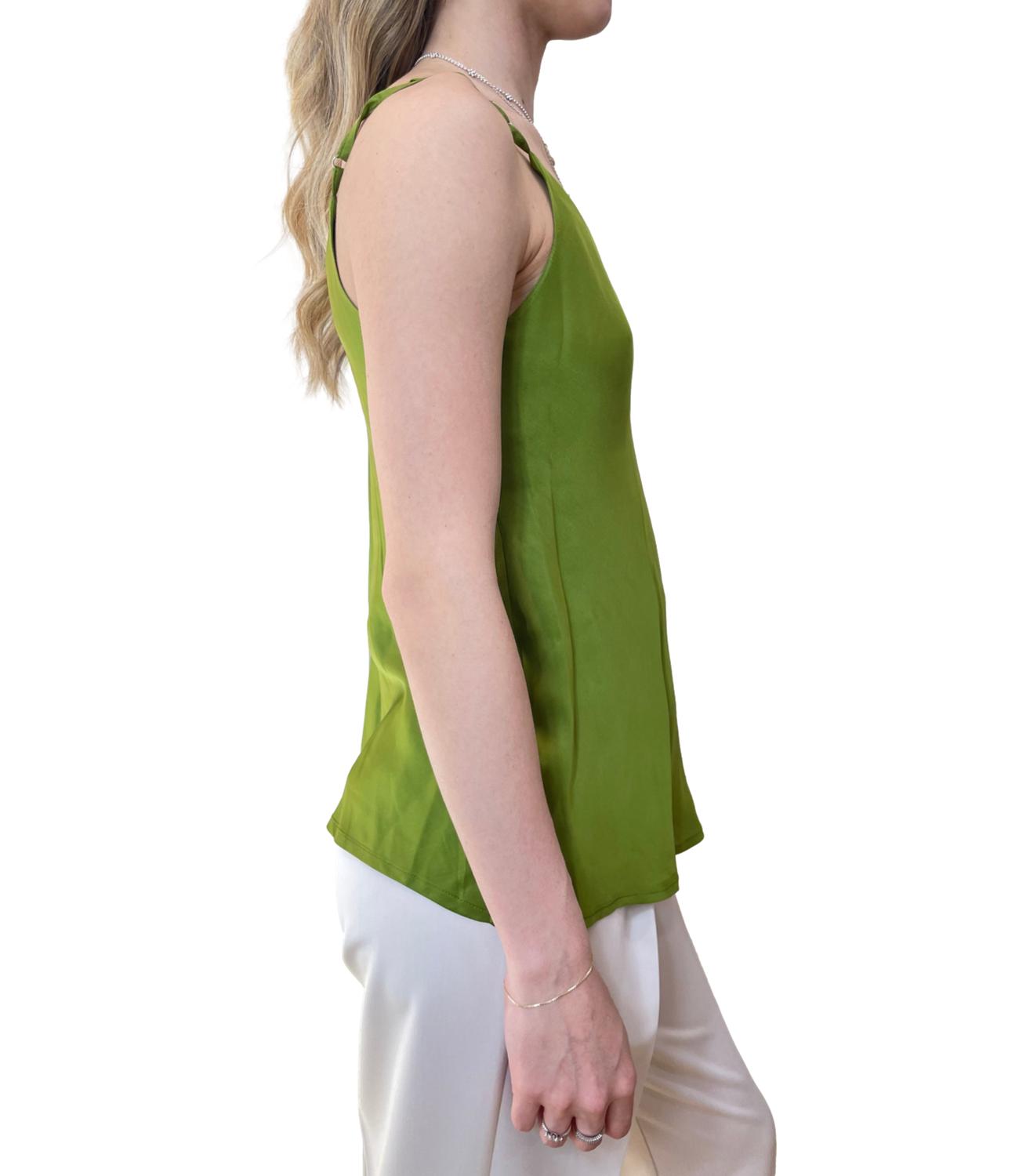 Vicolo canotta satin verde donna