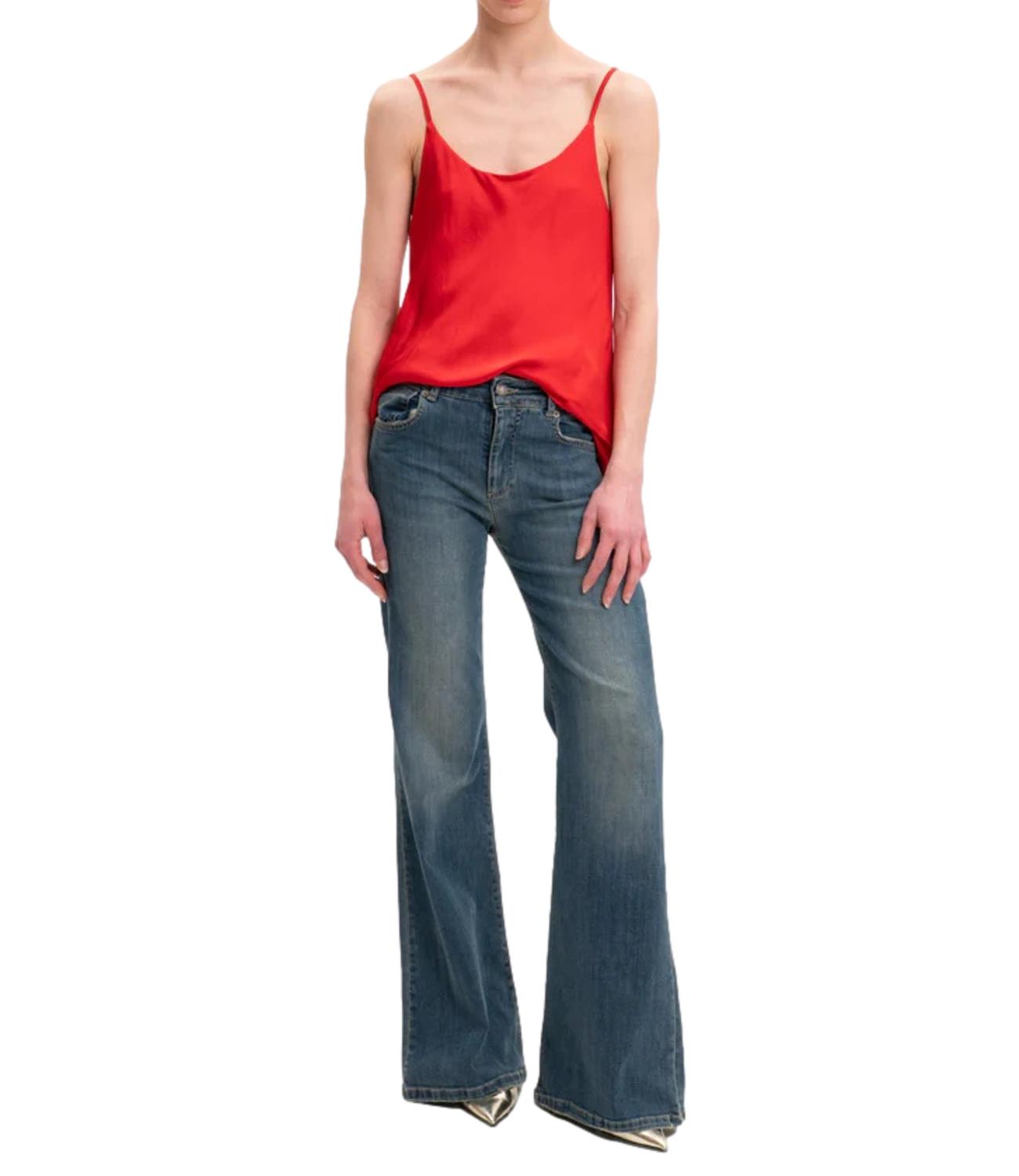 Vicolo canotta satin rossa donna