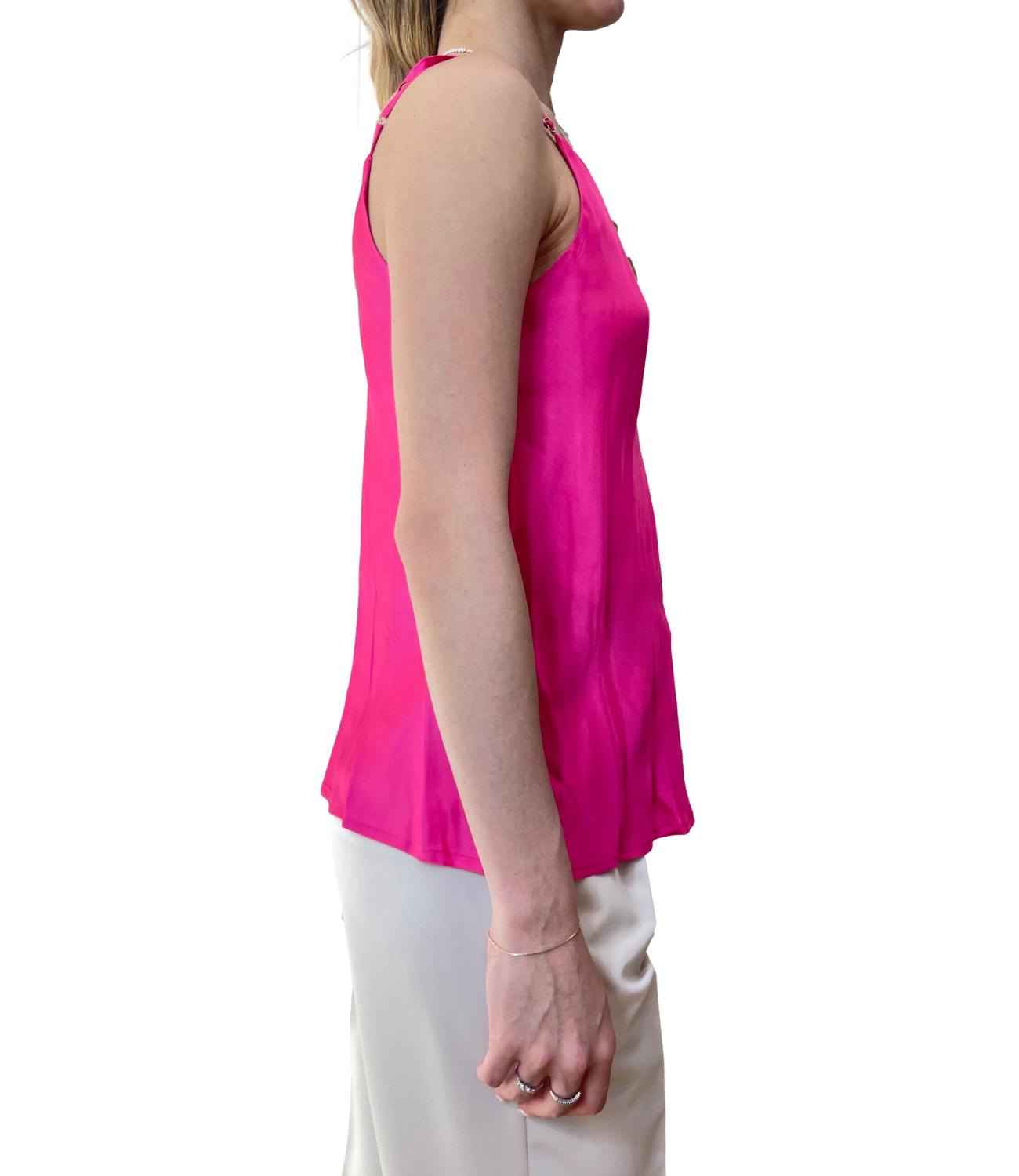 Vicolo canotta satin fuxia donna