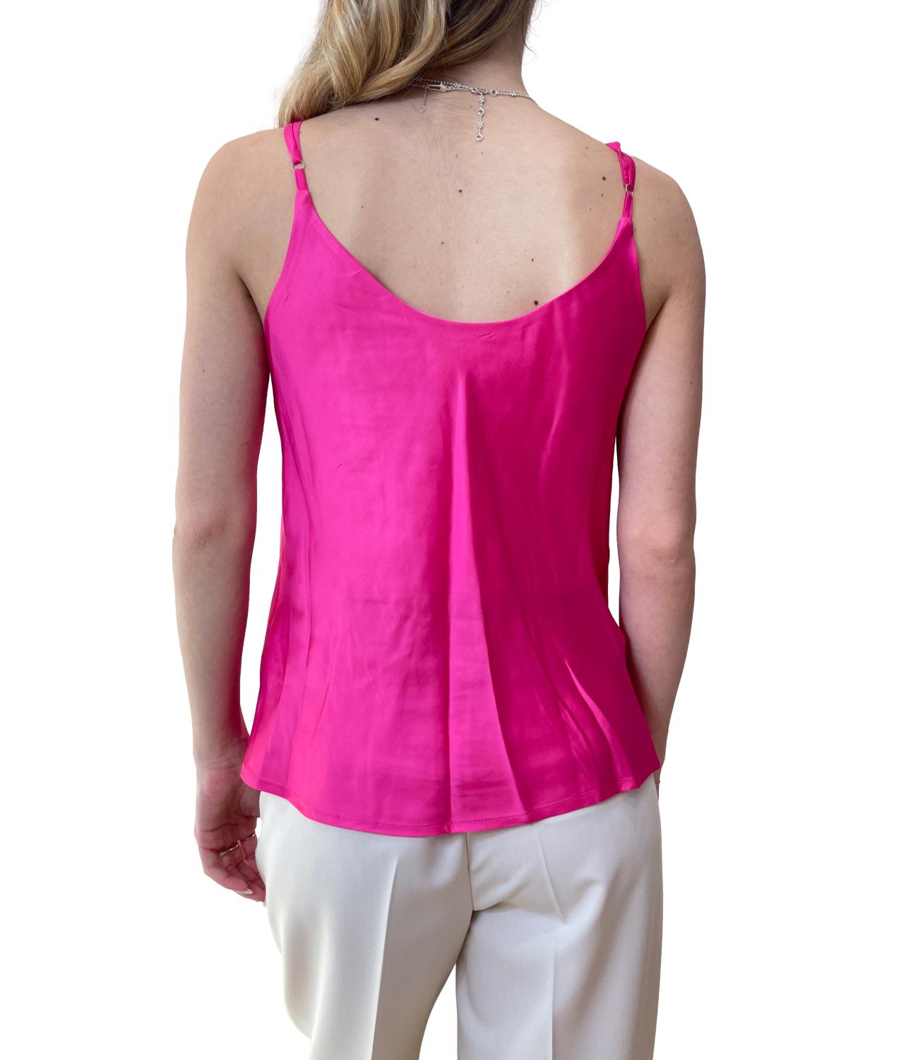 Vicolo canotta satin fuxia donna