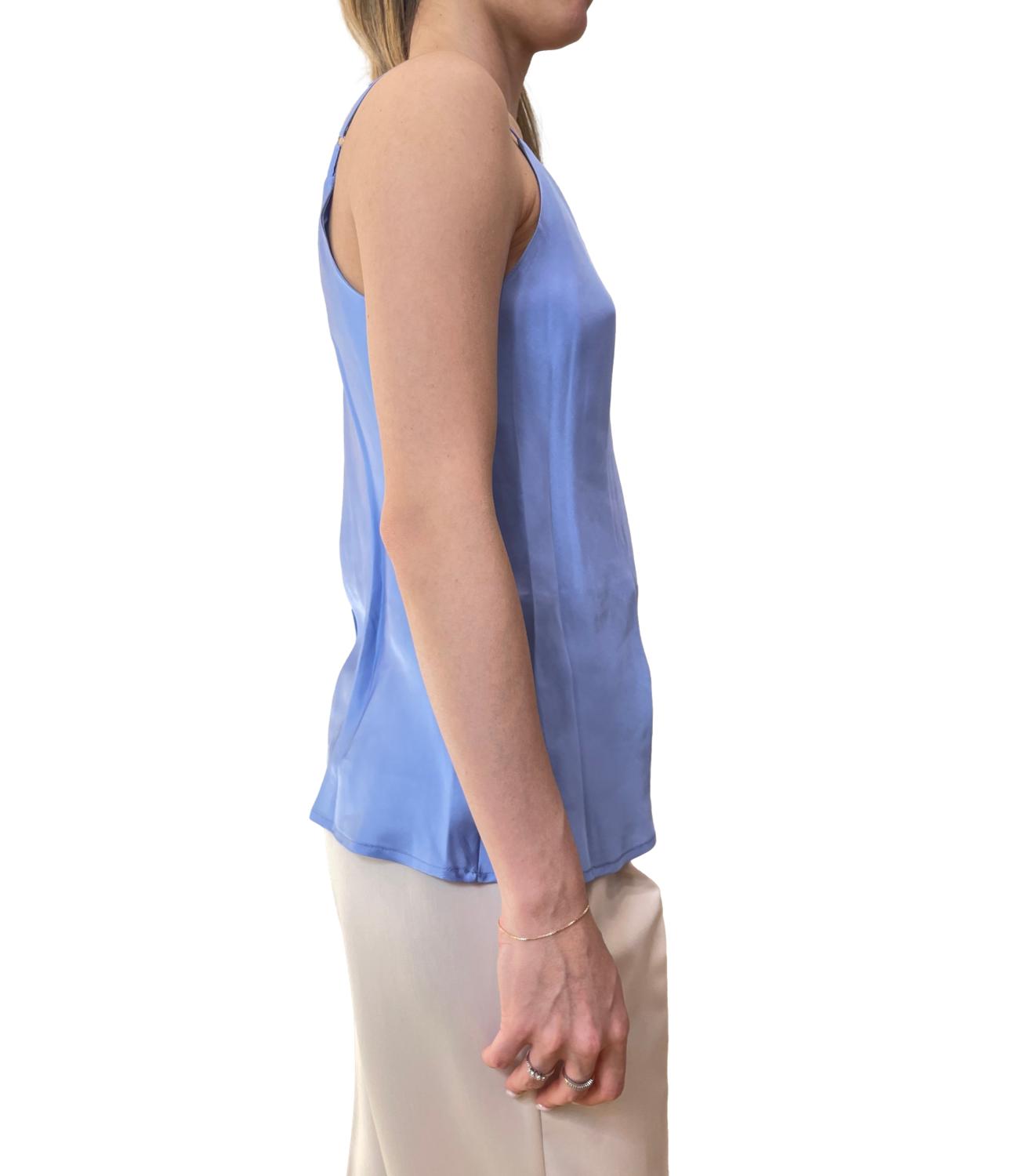 Vicolo canotta satin azzurra donna