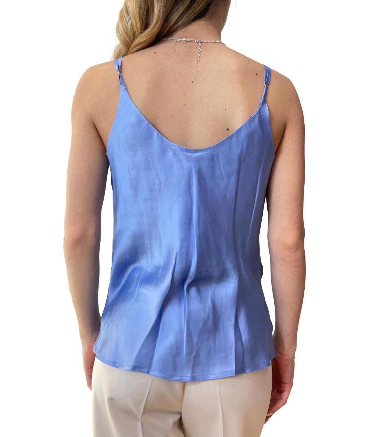 Vicolo canotta satin azzurra donna