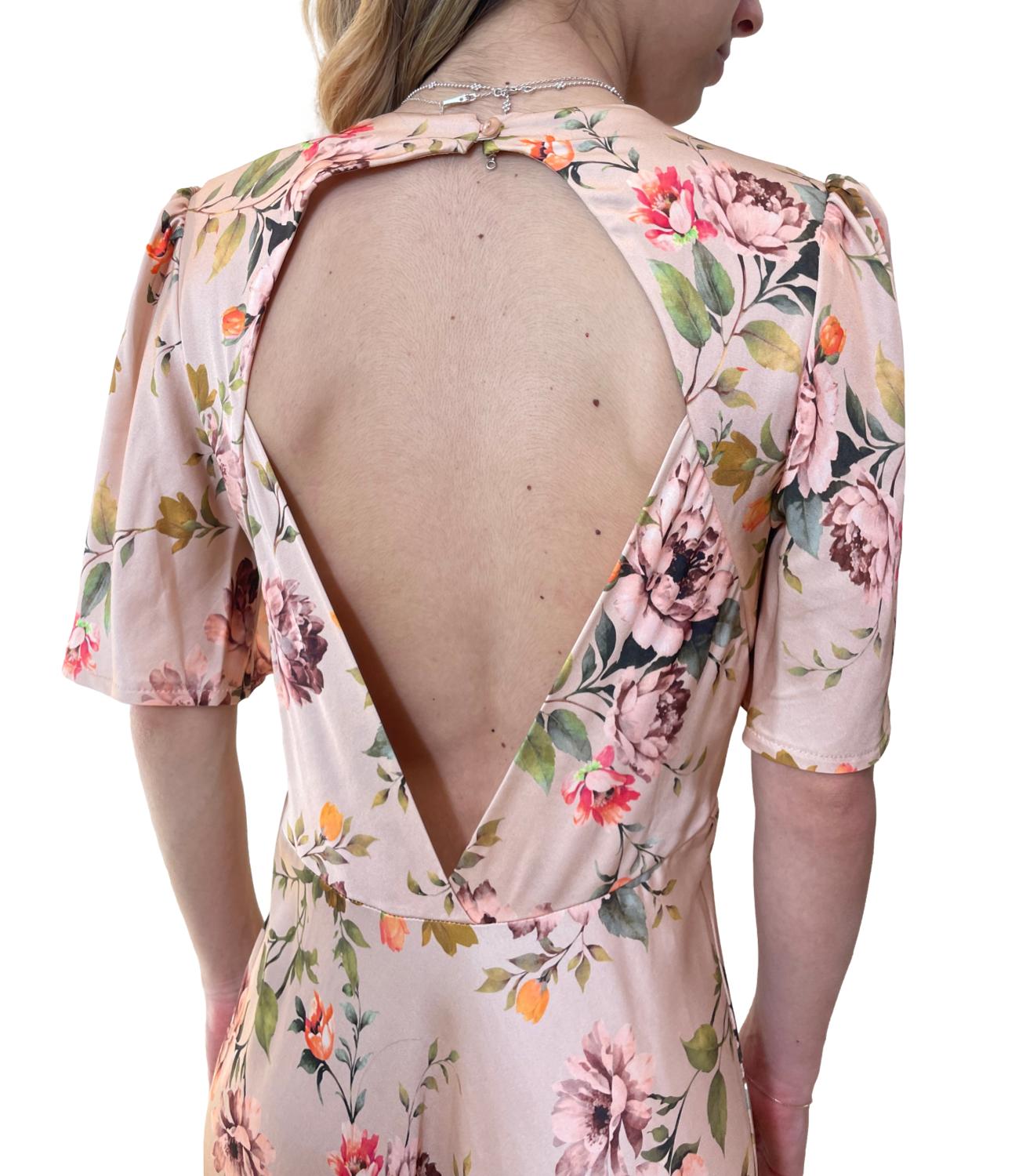 Vicolo abito satin floreale donna