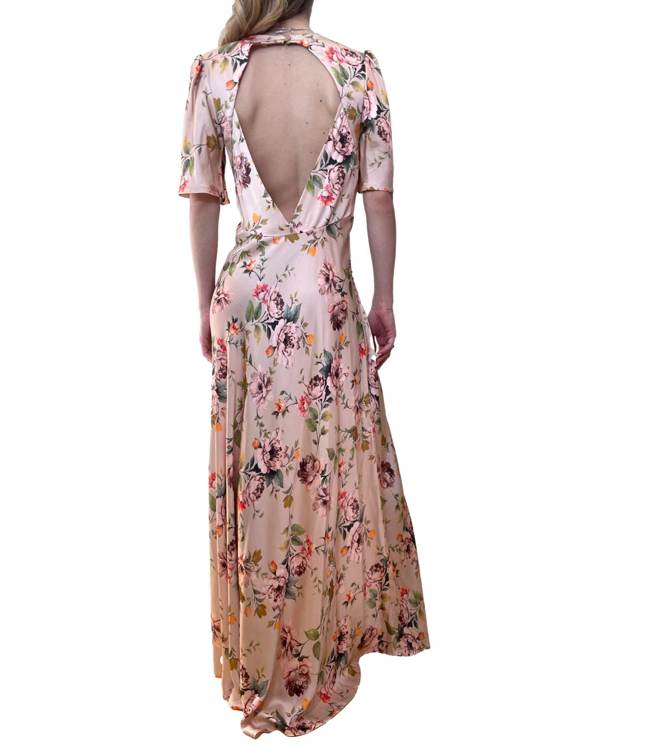 Vicolo abito satin floreale donna
