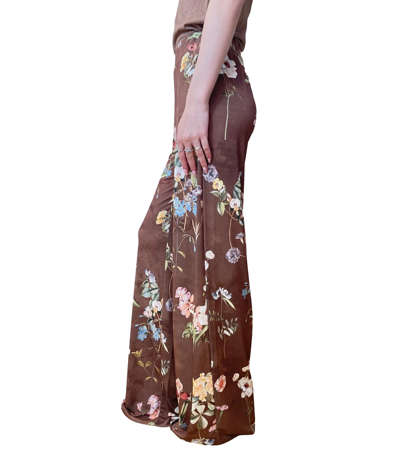 Vicolo pantalone marrone multicolor donna