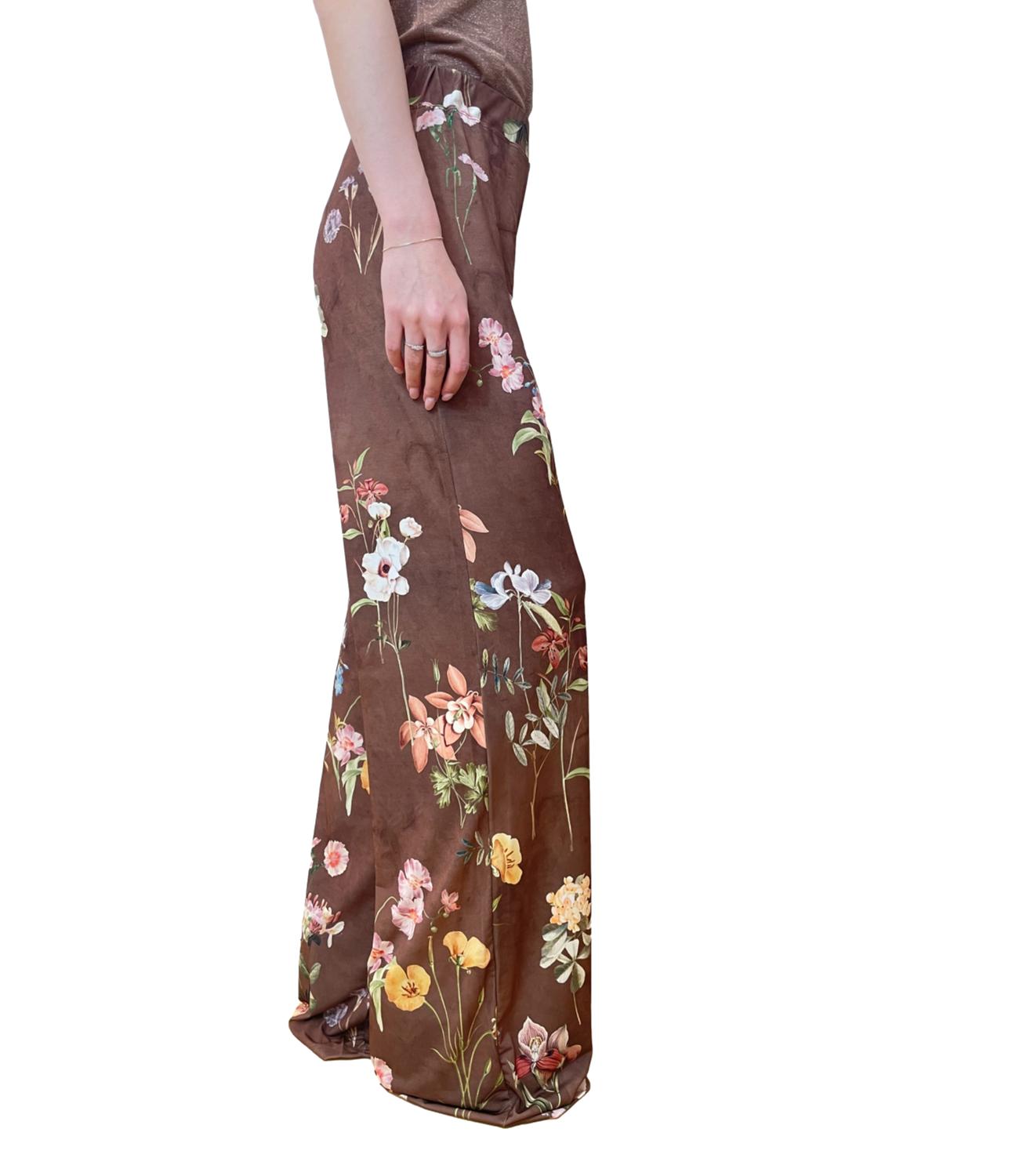 Vicolo pantalone marrone multicolor donna