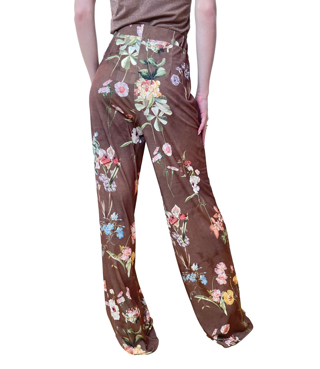 Vicolo pantalone marrone multicolor donna