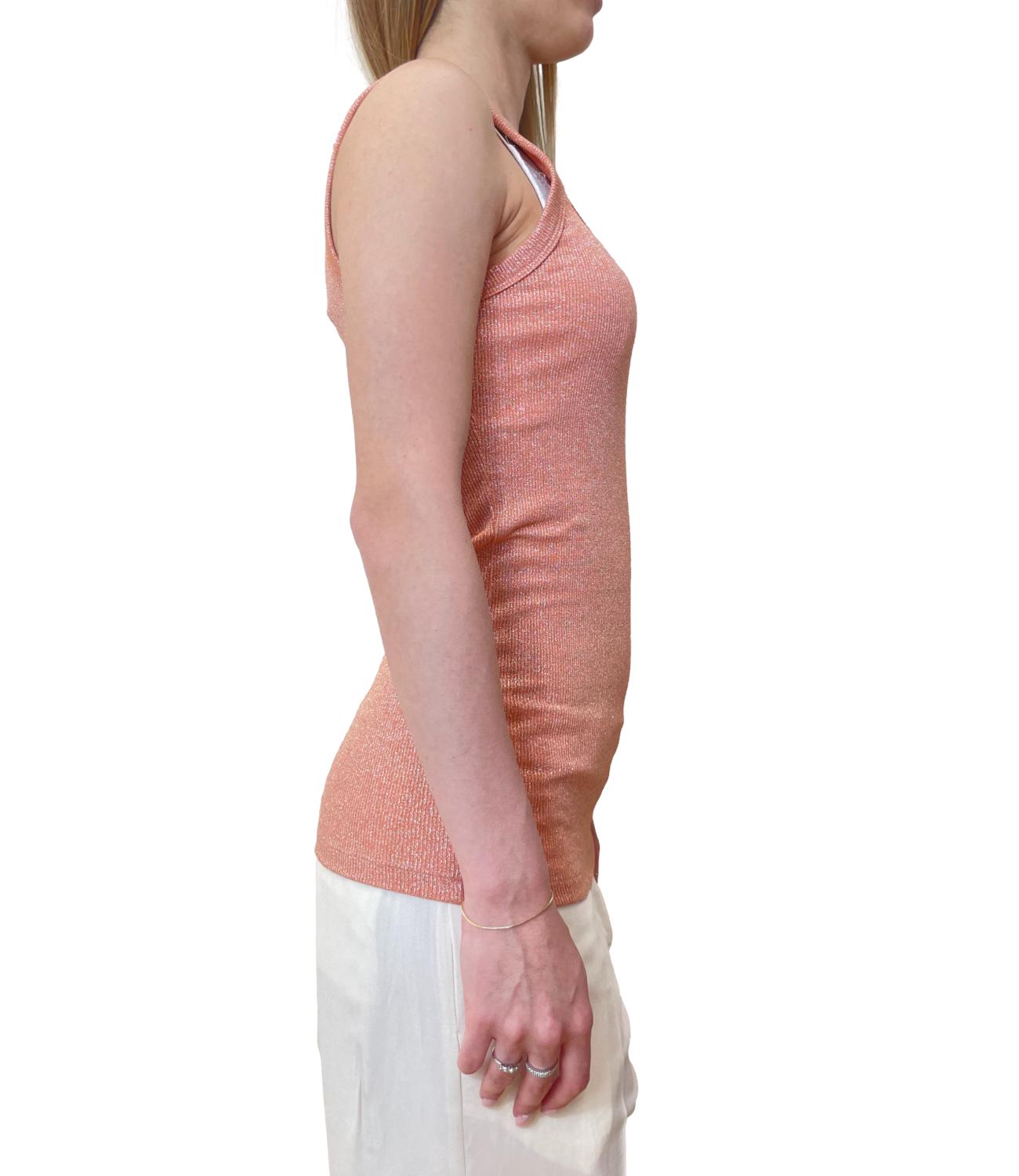 Vicolo canotta lurex arancio donna