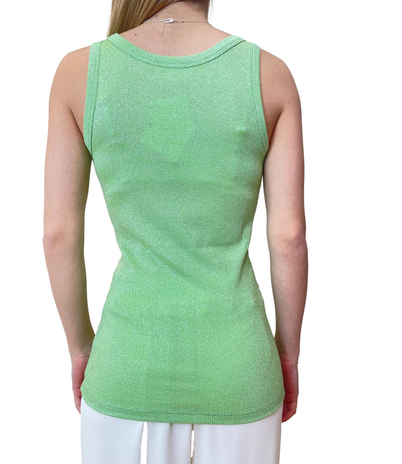 Vicolo canotta lurex verde donna