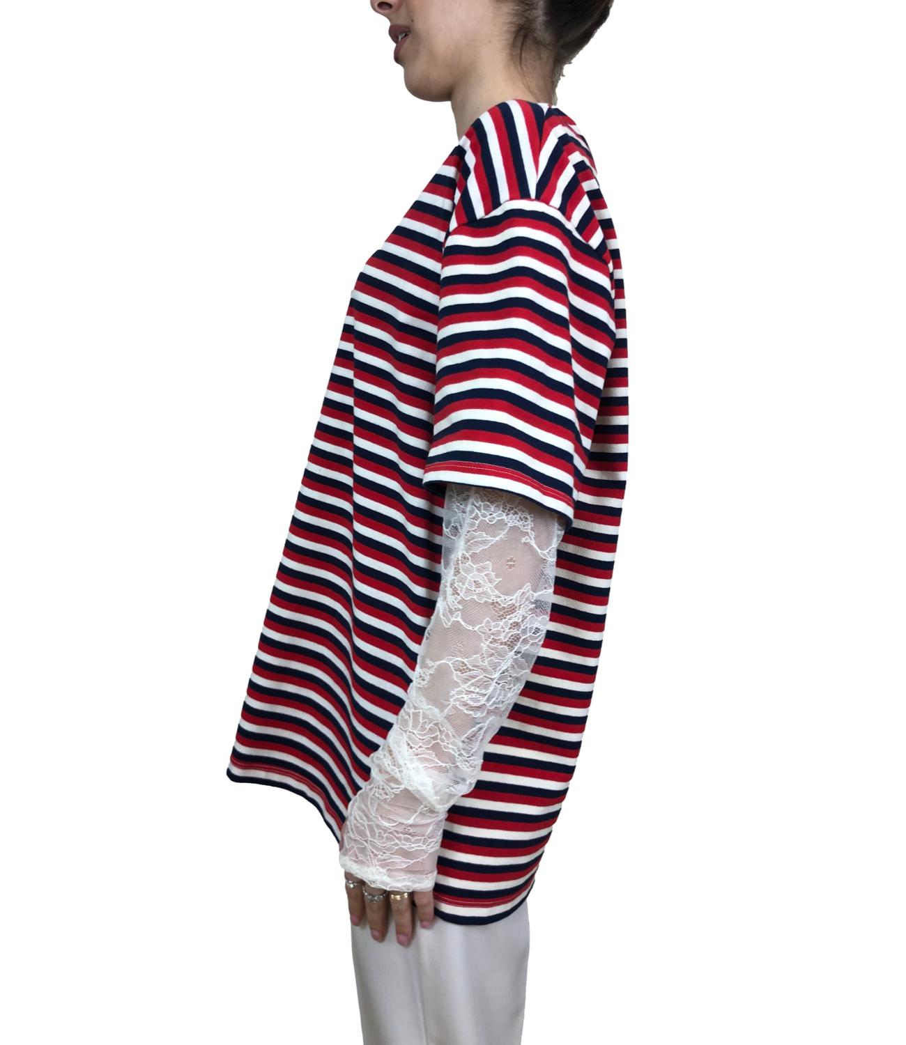 Vicolo t-shirt righe rossa/blu donna