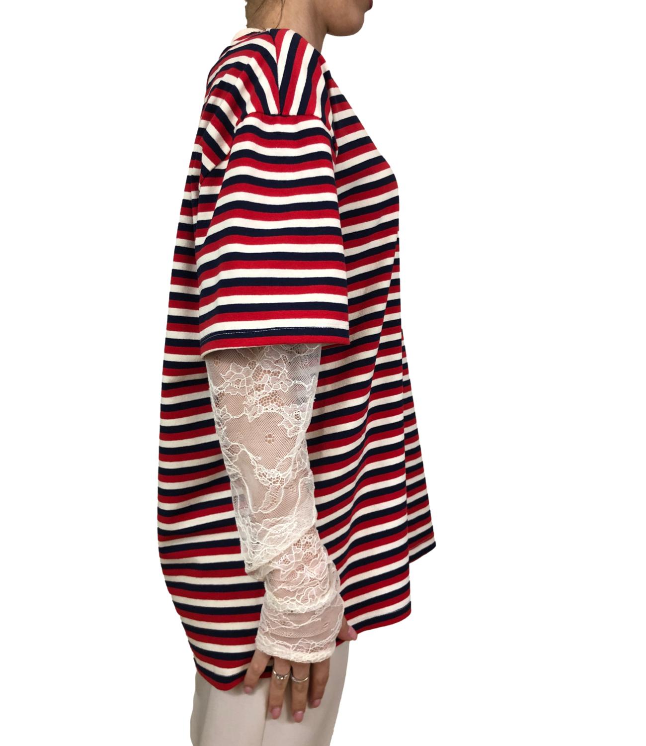 Vicolo t-shirt righe rossa/blu donna