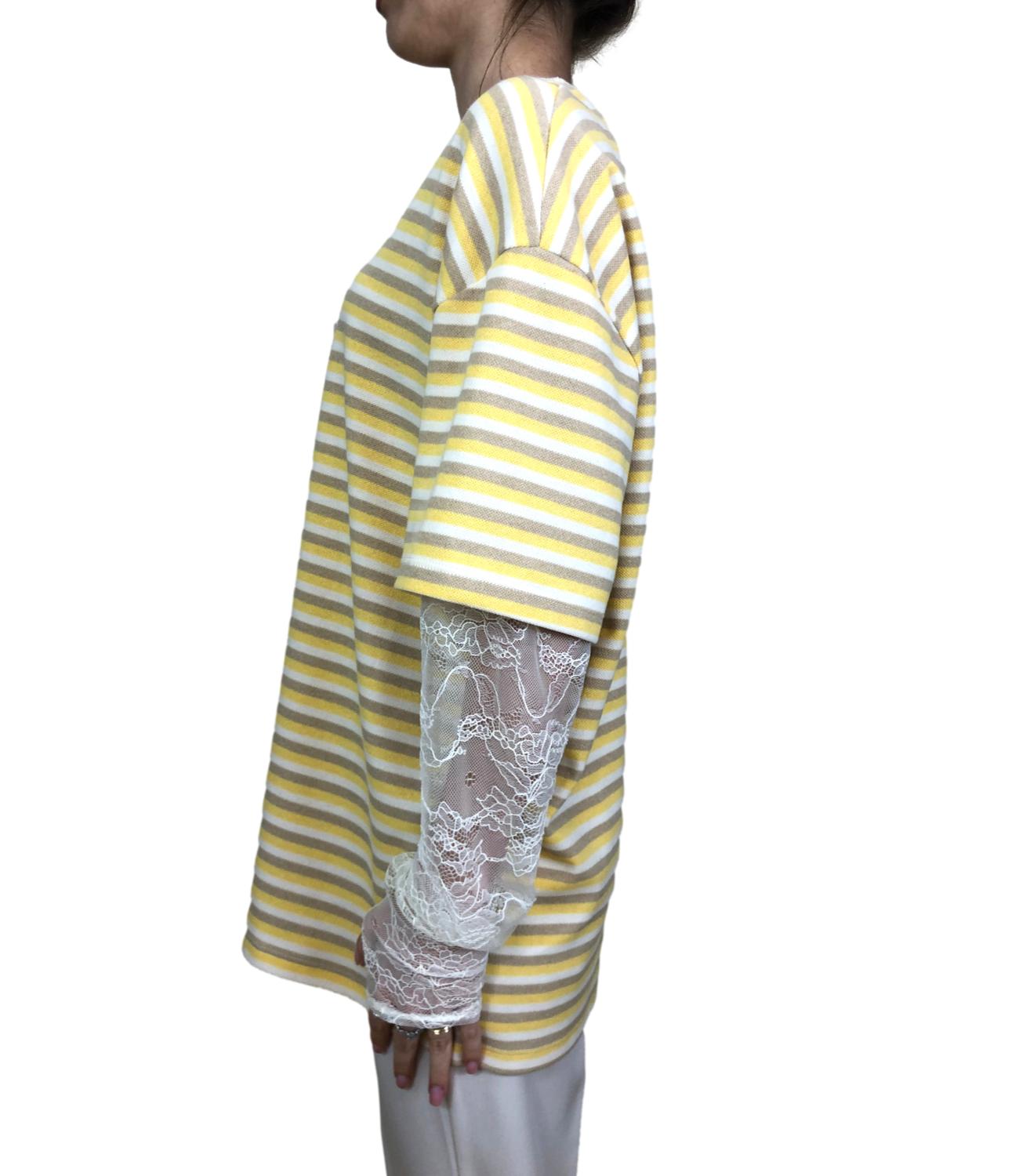 Vicolo t-shirt righe gialla donna