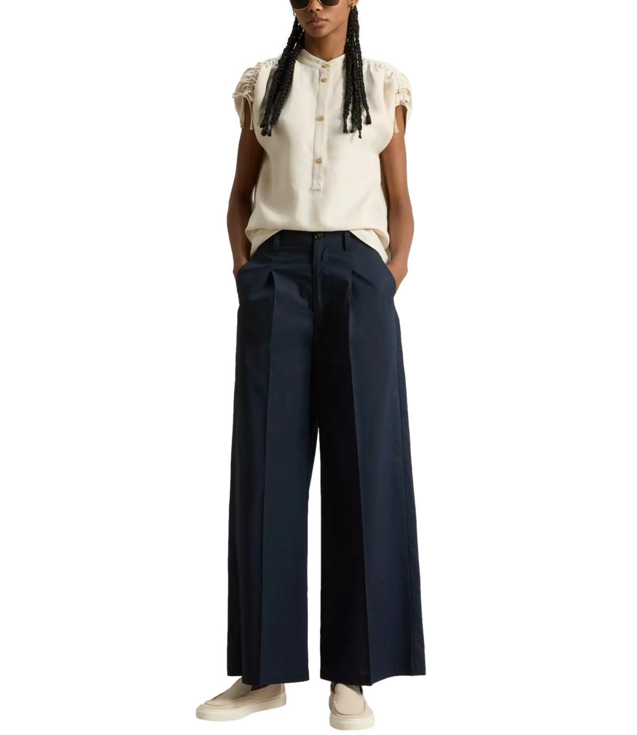 WIDE LEG CHINO TROUSER blu