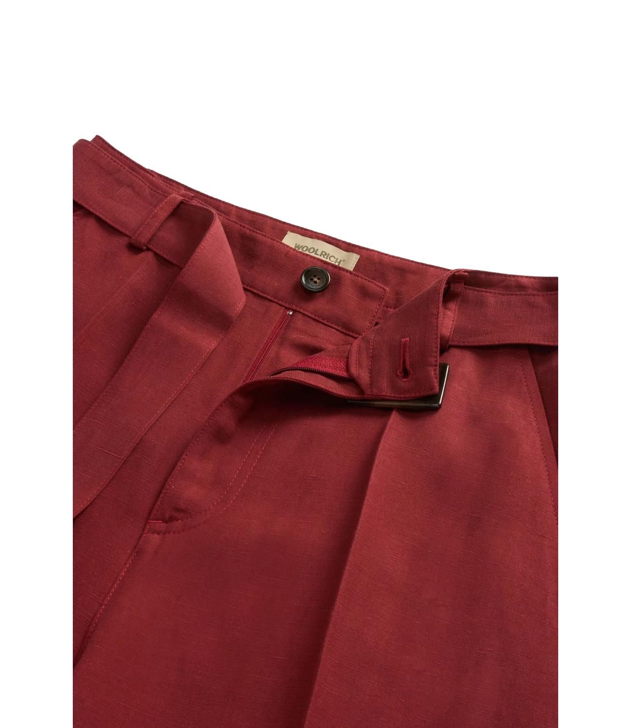 VISCOSE LINEN PANT madder brown