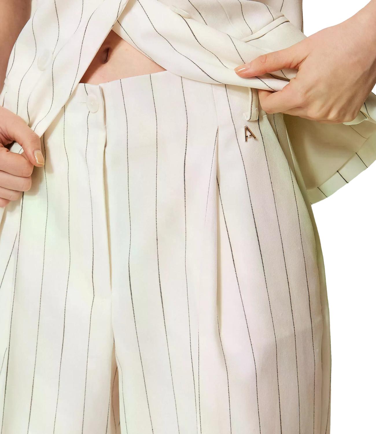 Actitude Twinset Pantalone Off White Donna