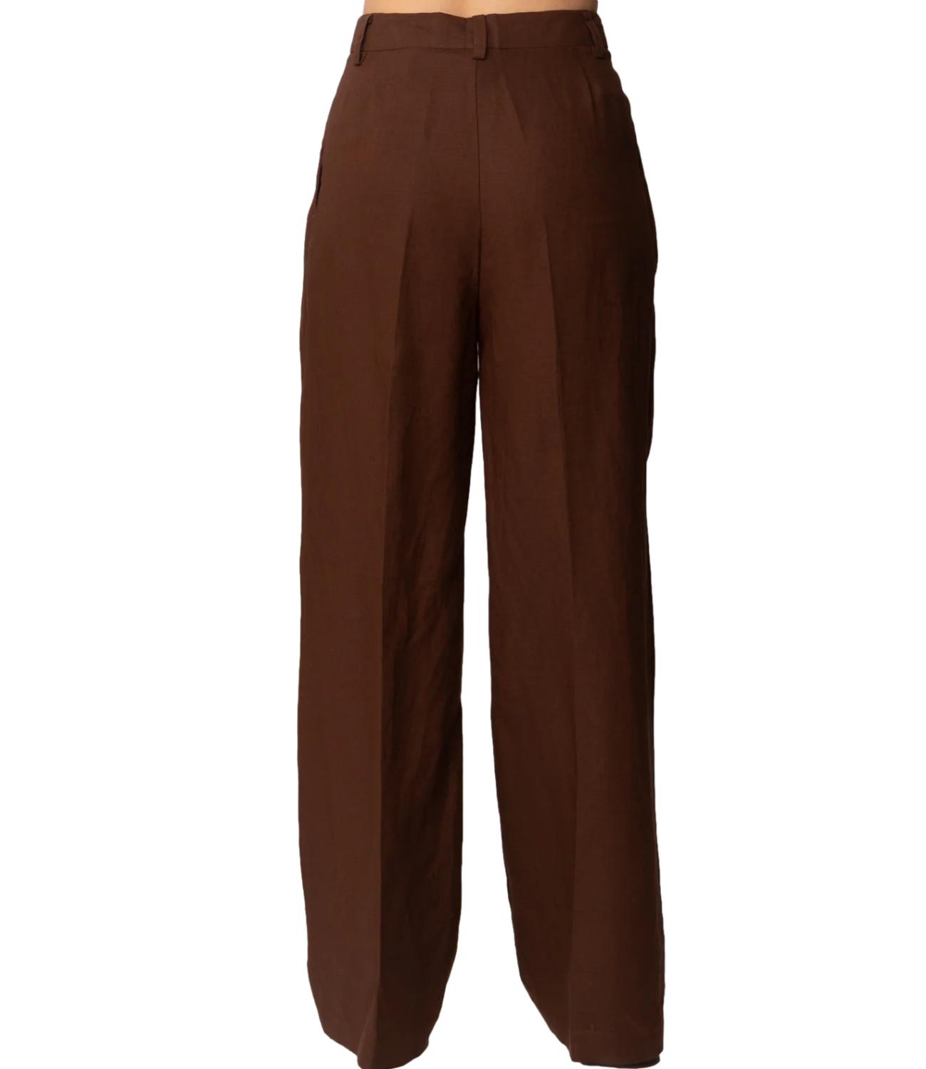 Actitude Twinset Pantalone Palazzo a Vita Alta cioccolate Donna