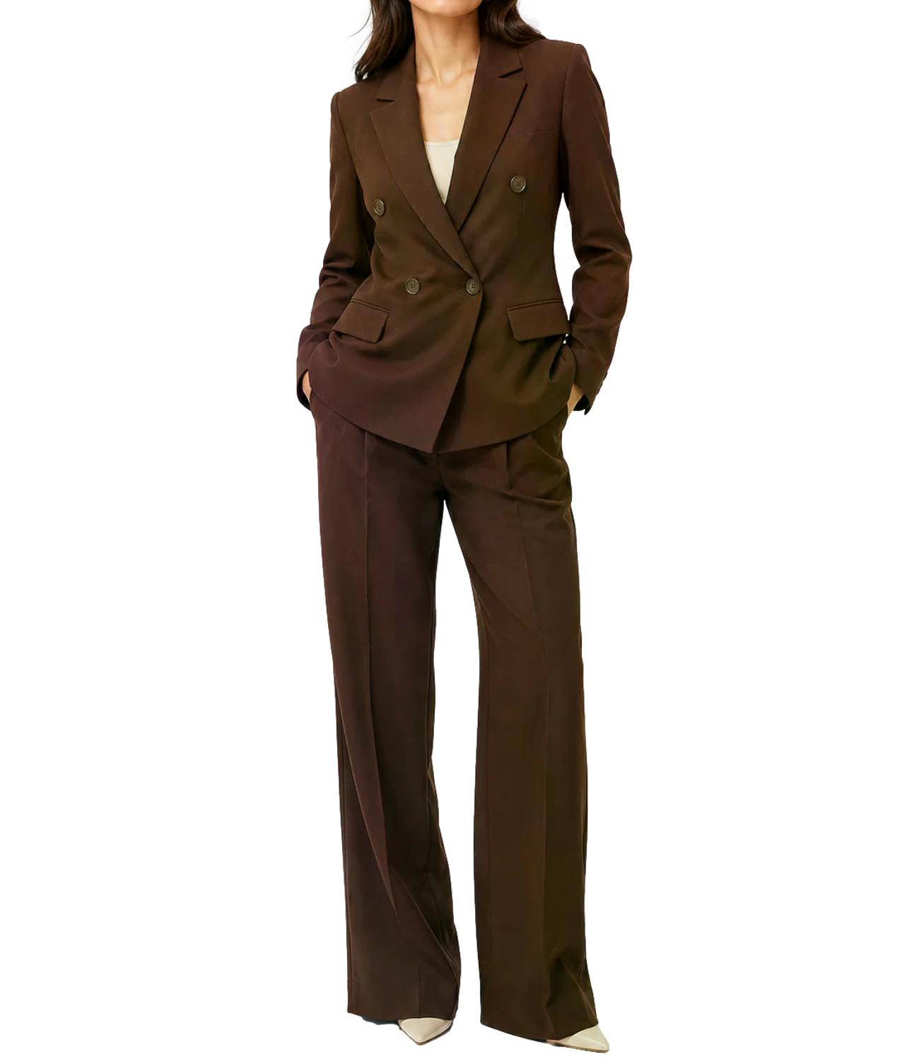 Actitude Twinset Pantalone Palazzo a Vita Alta cioccolate Donna