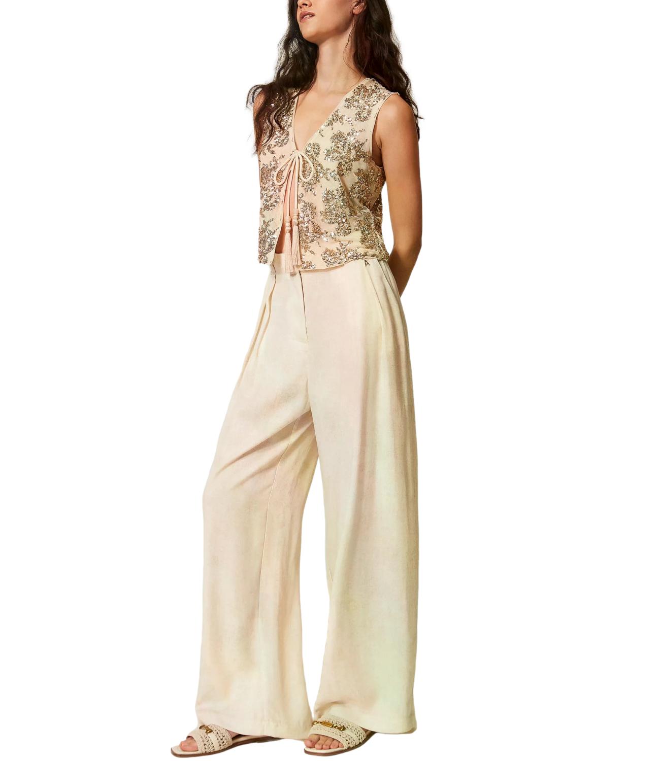 Actitude Twinset Pantalone Beige Donna