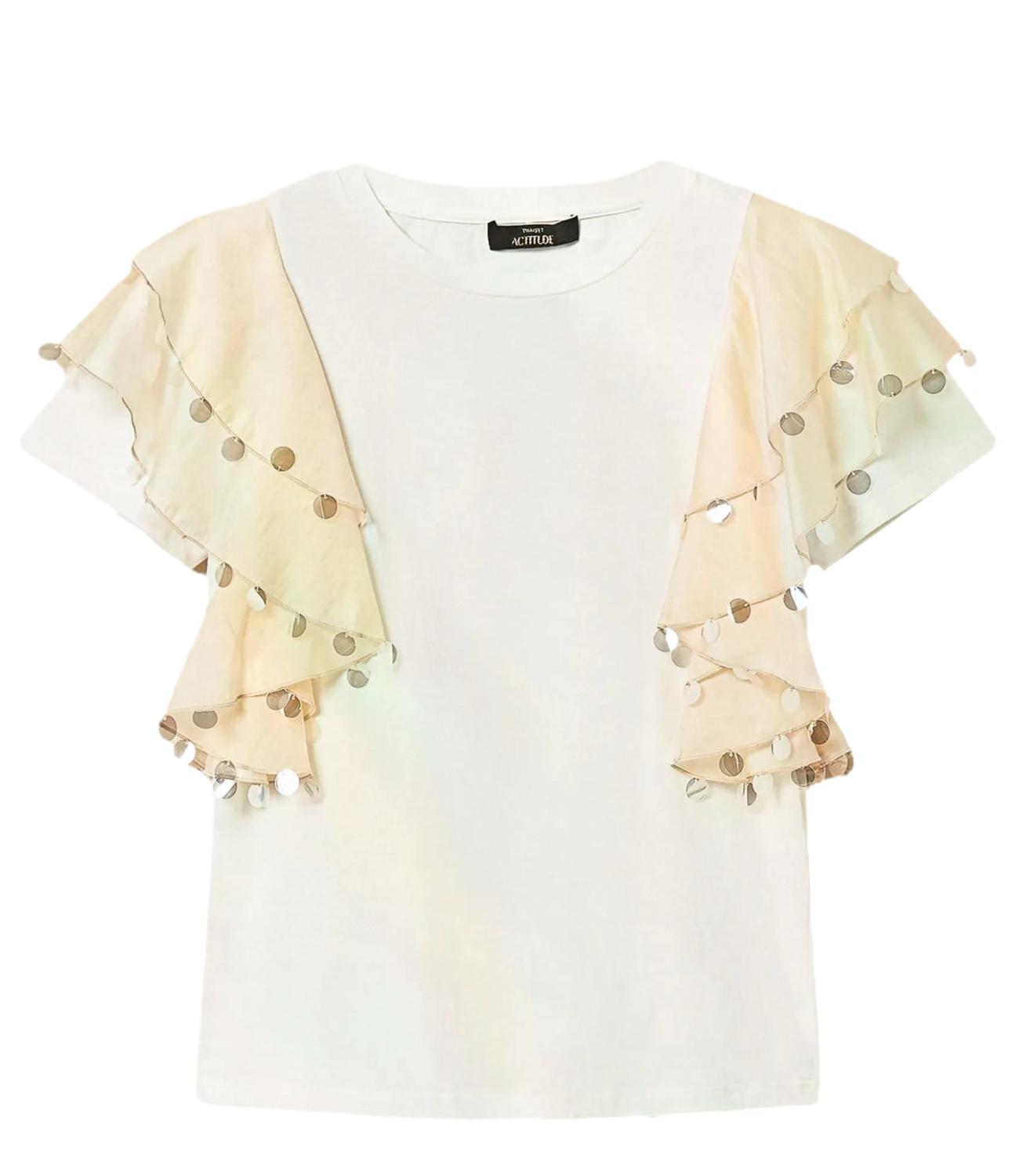 Actitude Twinset T-shirt Bianco/Beige Donna